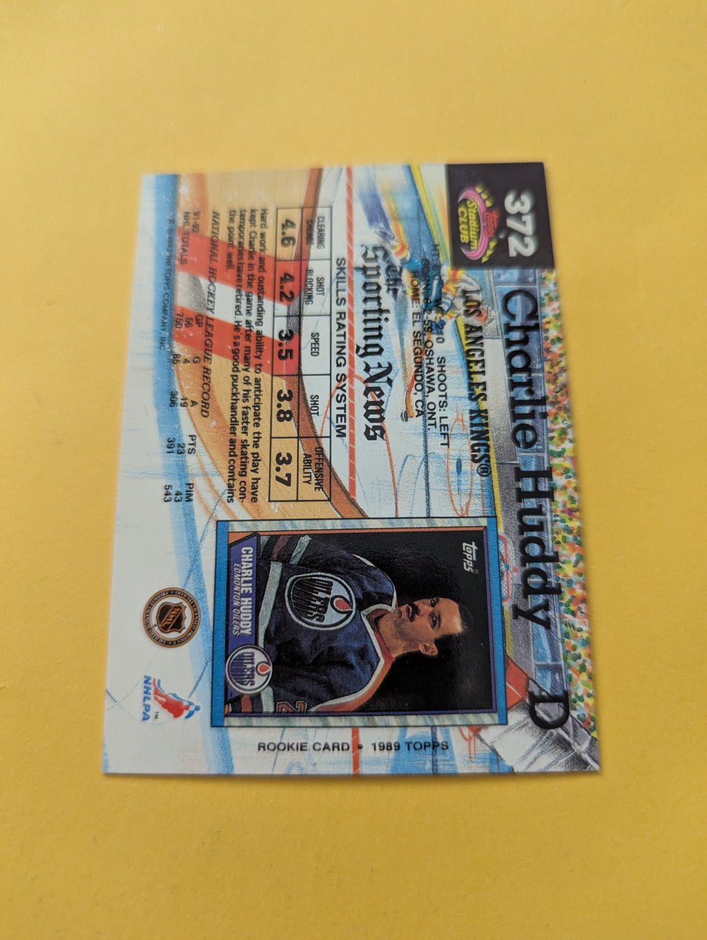Charlie Huddy Signed Los Angeles Kings Card