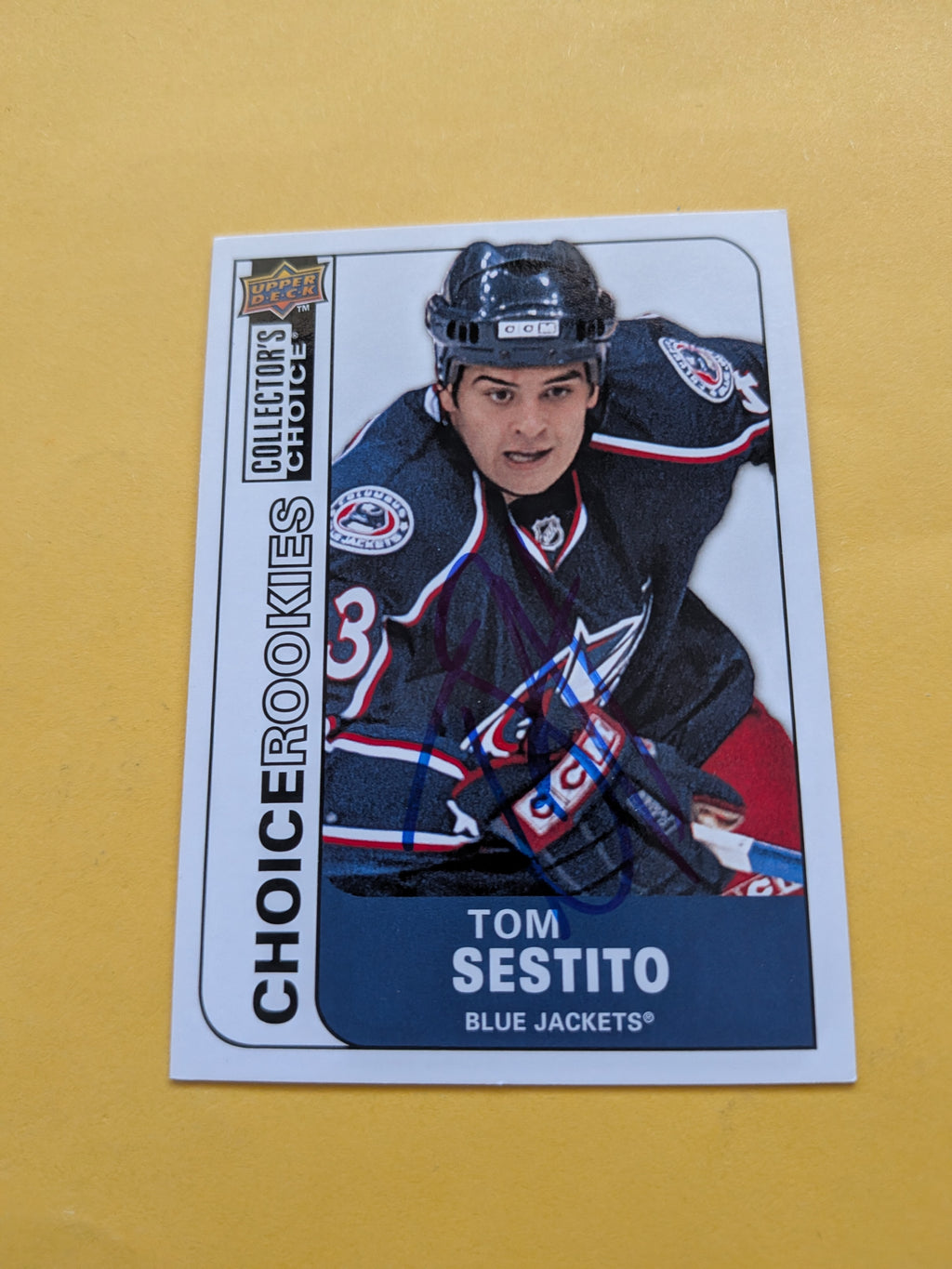 Tom Sestito Signed Columbus Blue Jackets Rookie Card B