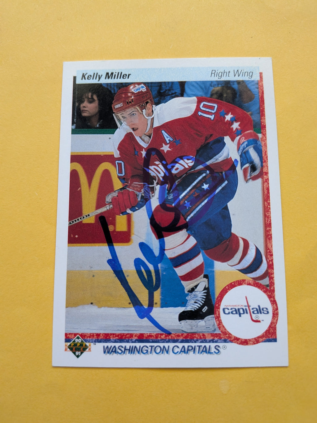 Kelly Miller Signed Washington Capitals Card B