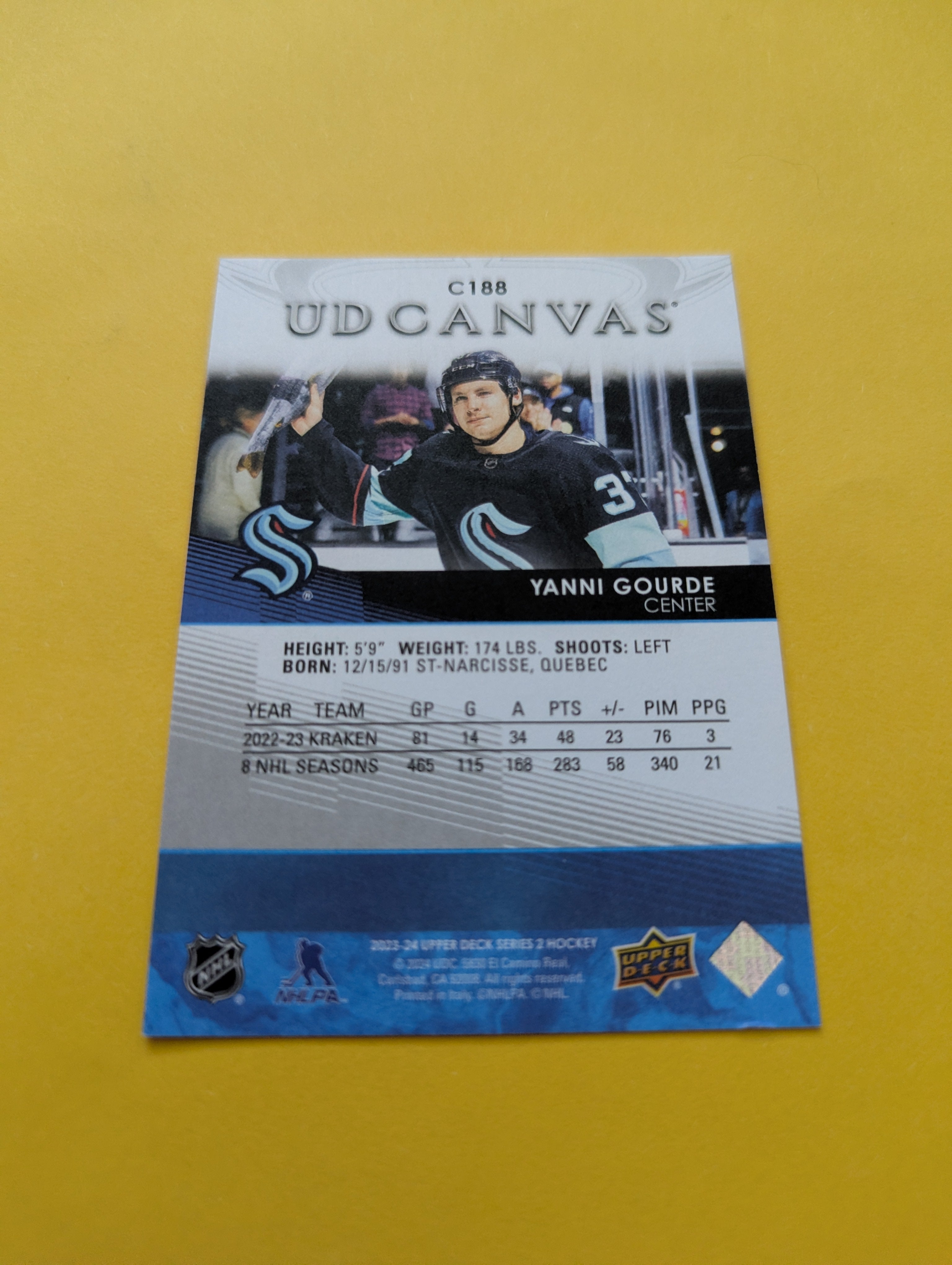 Yanni Gourde 23-24 Upper Deck UD Canvas Card