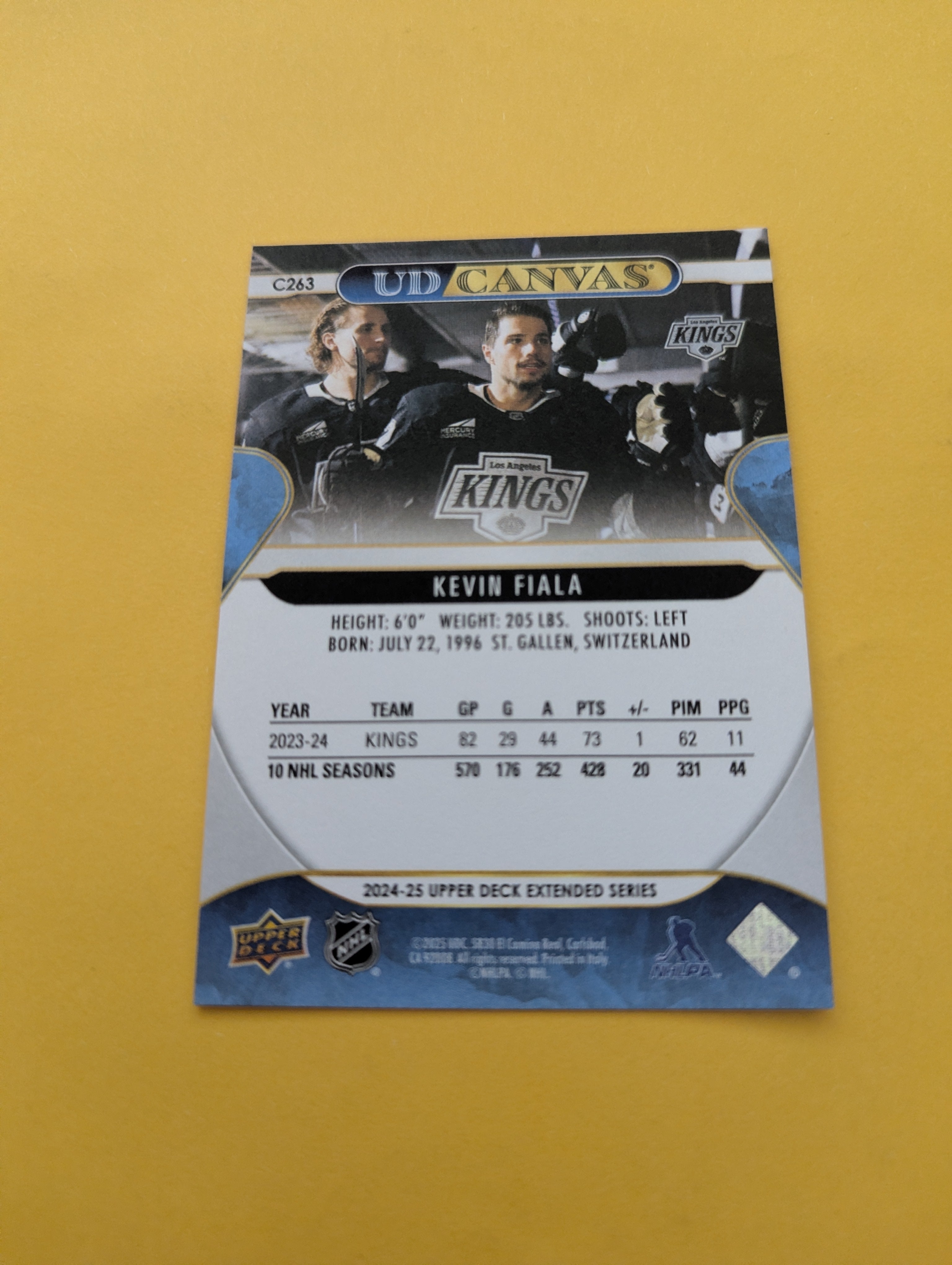 Kevin Fiala 24-25 Upper Deck UD Canvas Card