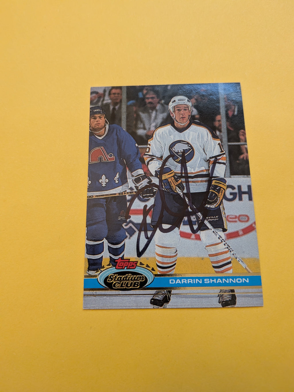 Darrin Shannon Signed Buffalo Sabres Card C