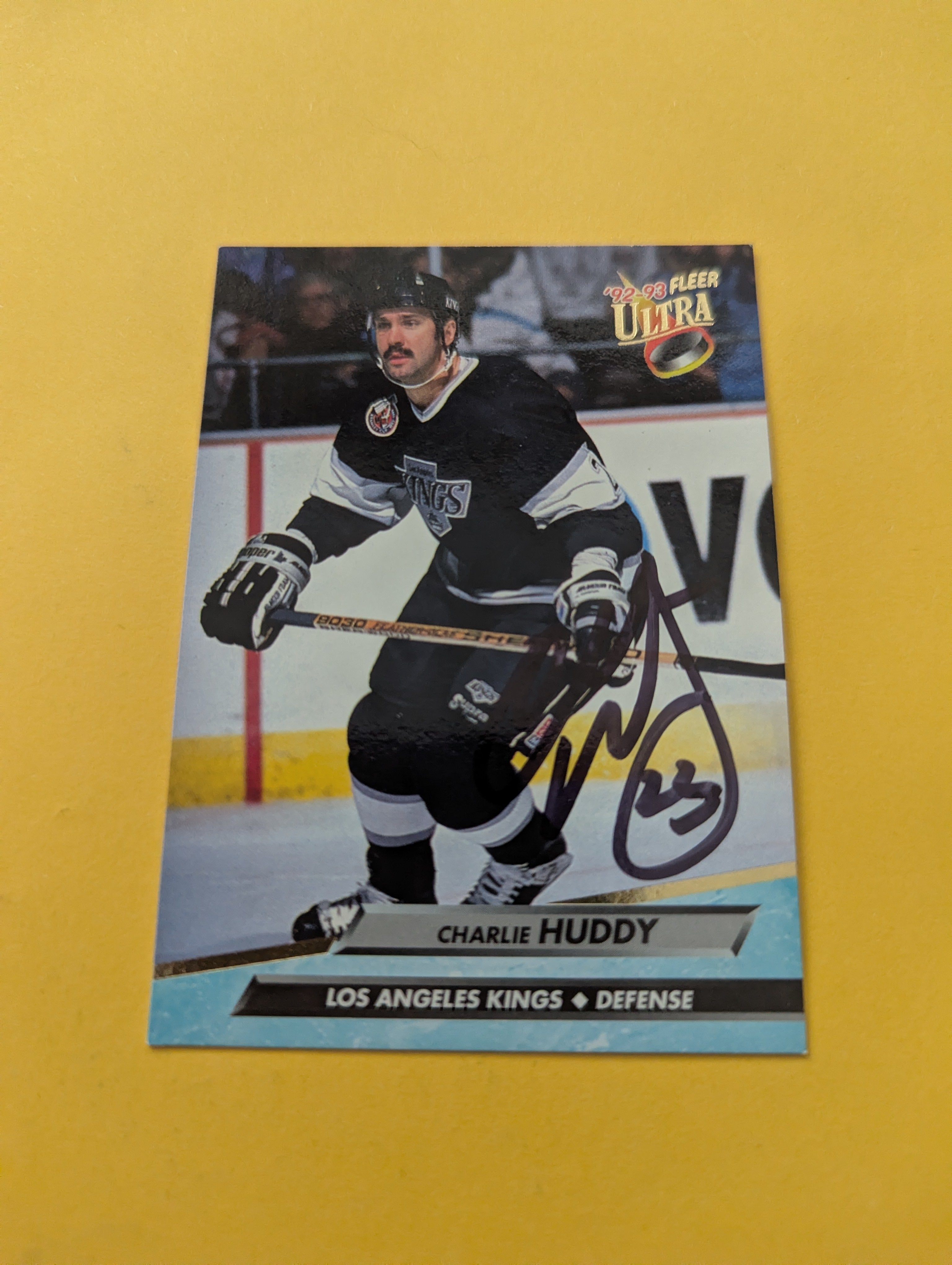 Charlie Huddy Signed Los Angeles Kings Card