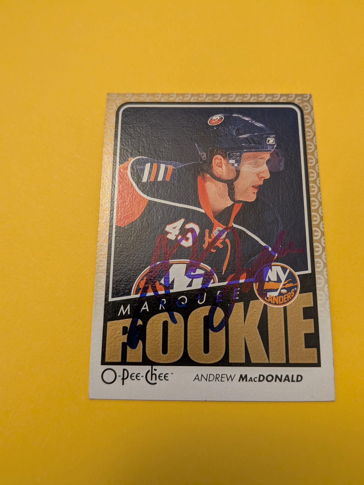 Andrew MacDonald Signed New York Islanders Rookie Card B