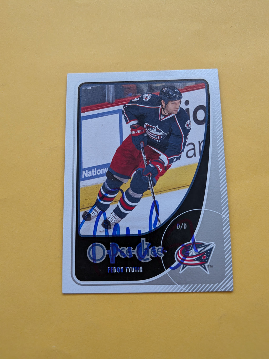 Fedor Tyutin Signed Columbus Blue Jackets Card C