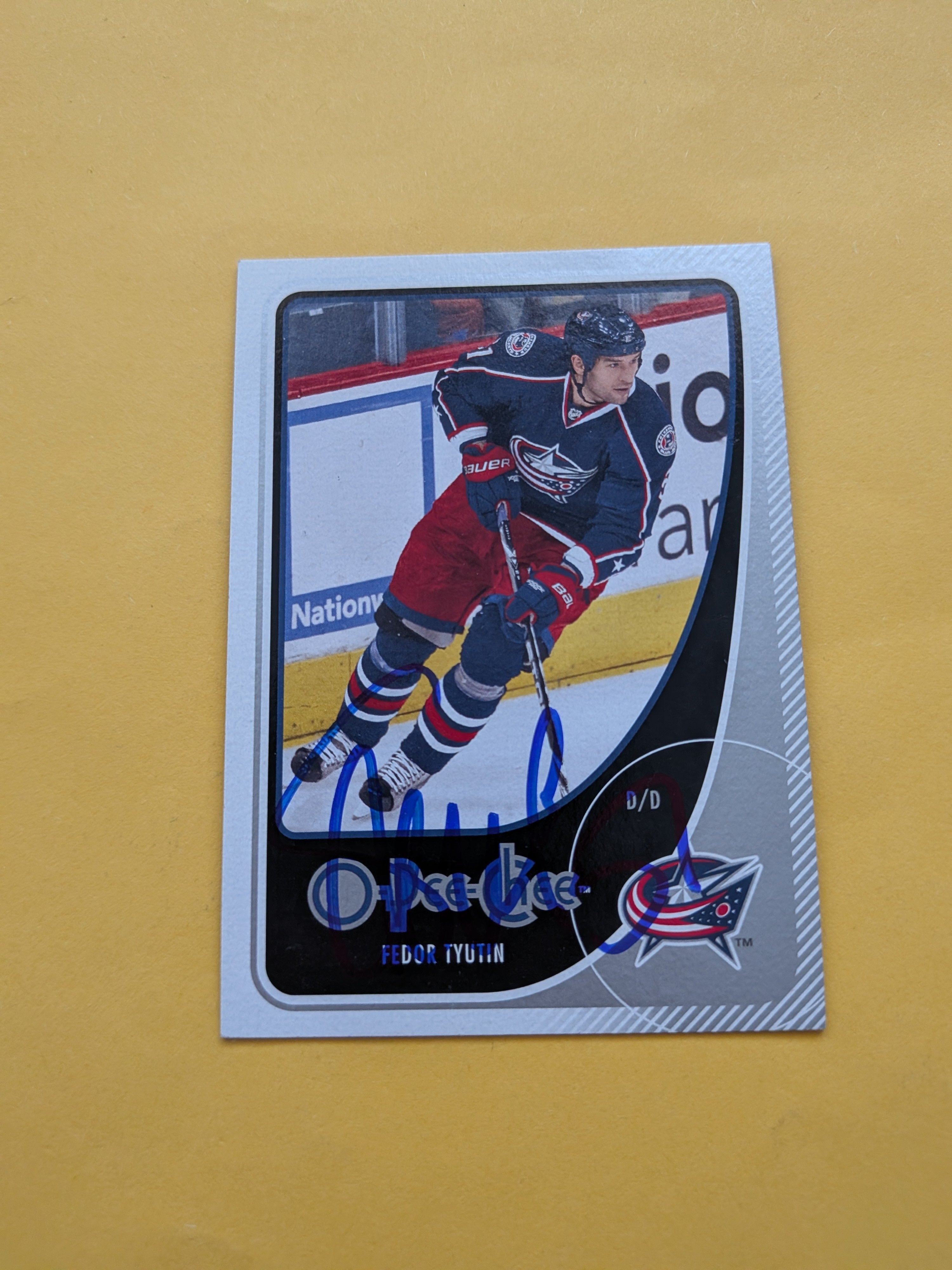 Fedor Tyutin Signed Columbus Blue Jackets Card C