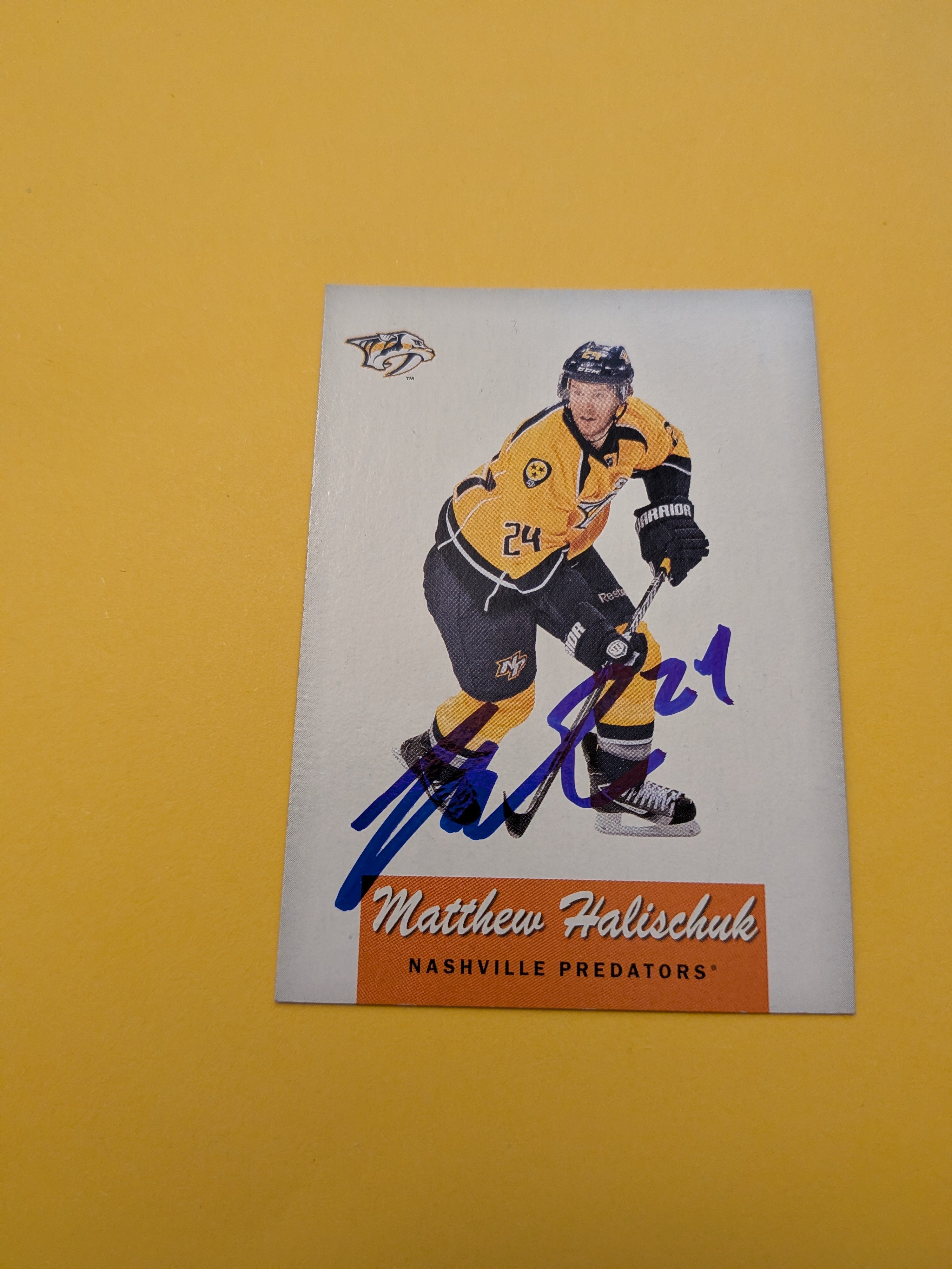 Matthew Halischuk Signed Nashville Predators Card A