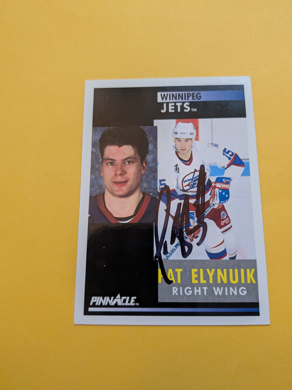 Pat Elynuik Signed Winnipeg Jets Card C