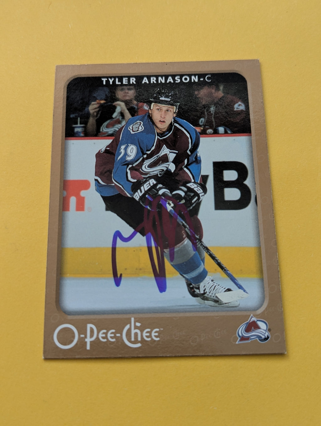 Tyler Arnason Signed Colorado Avalanche Card