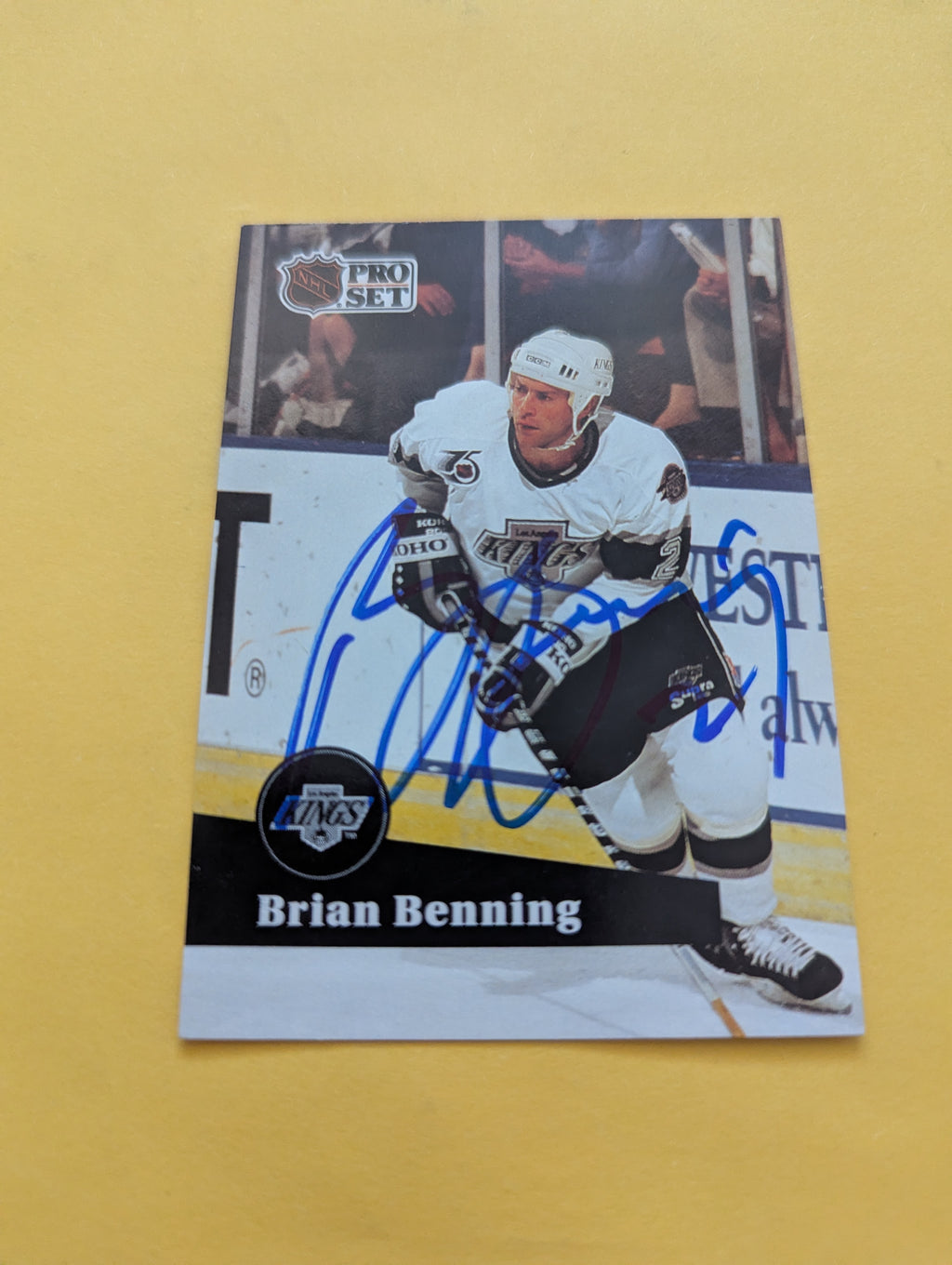 Brian Benning Signed Los Angeles Kings Card A