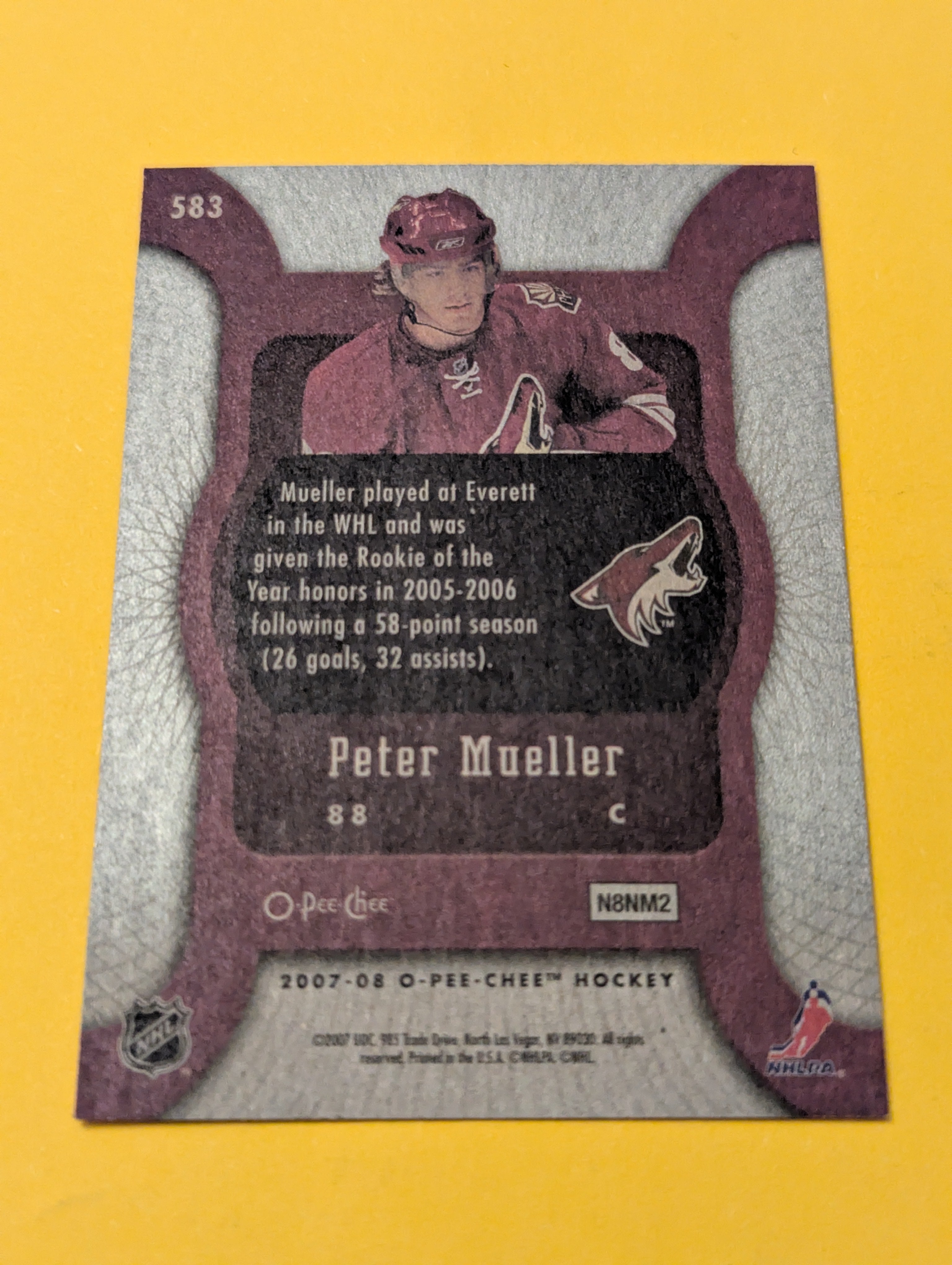 Peter Mueller Signed Arizona Coyotes Rookie Card