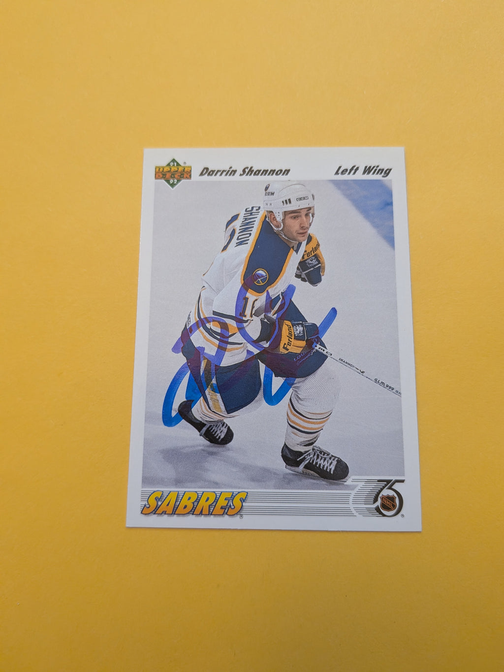 Darrin Shannon Signed Buffalo Sabres Card F