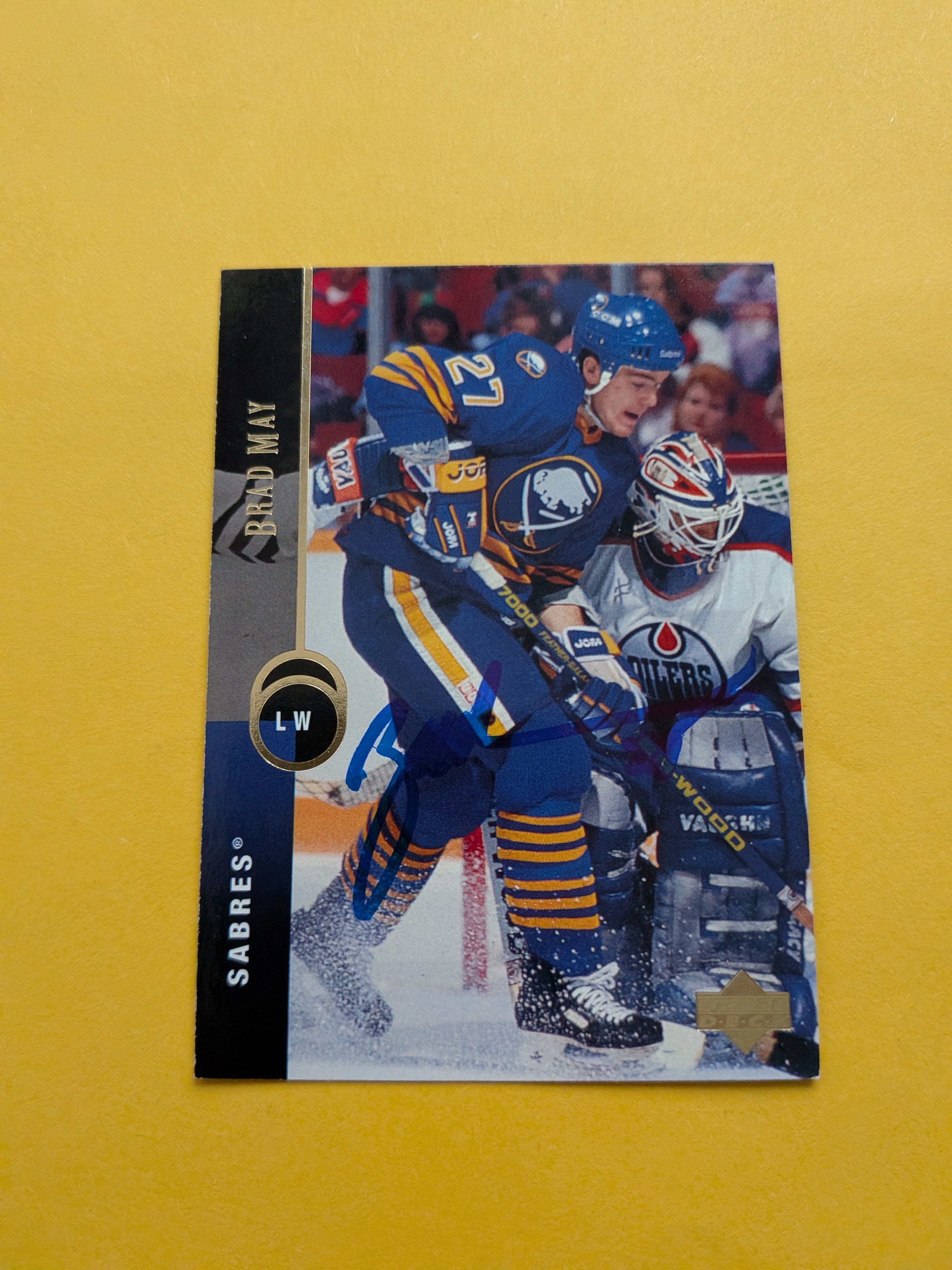 Brad May Signed Buffalo Sabres Card G