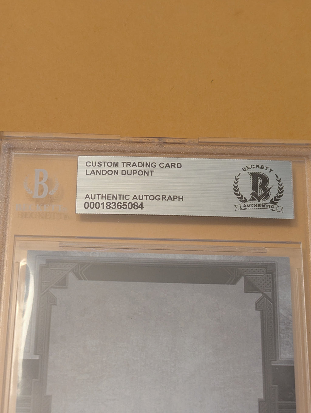 Landon Dupont Signed BAS Authenticated Custom Card