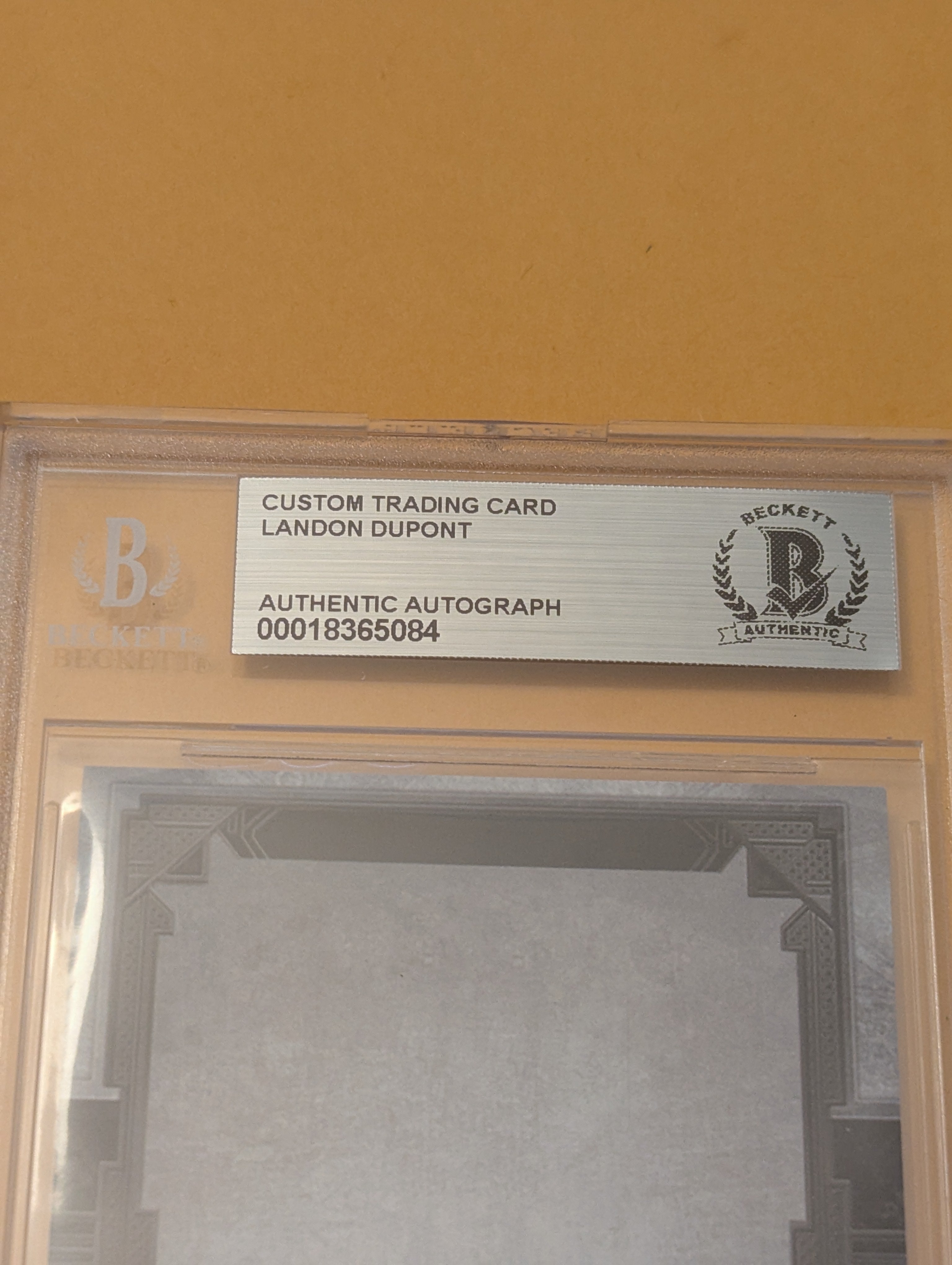 Landon Dupont Signed BAS Authenticated Custom Card