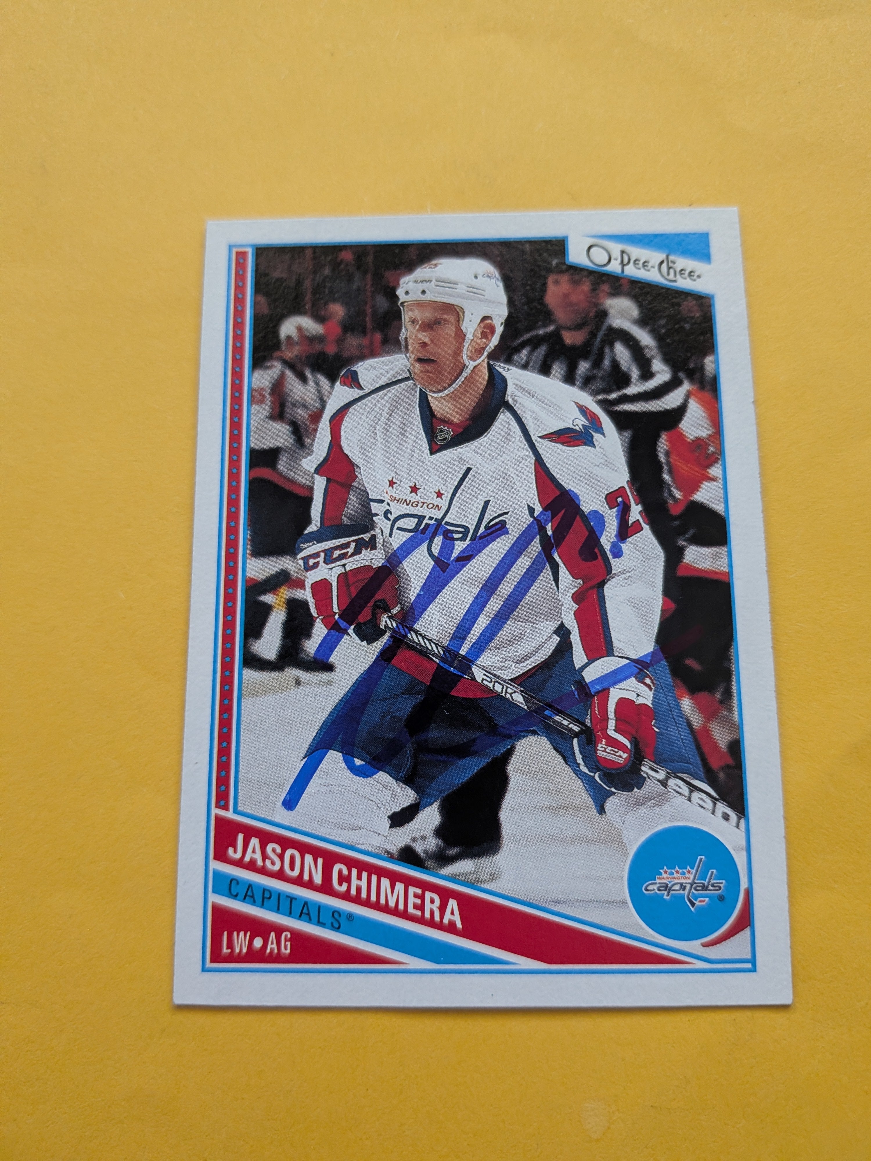 Jason Chimera Signed Washington Capitals Card A