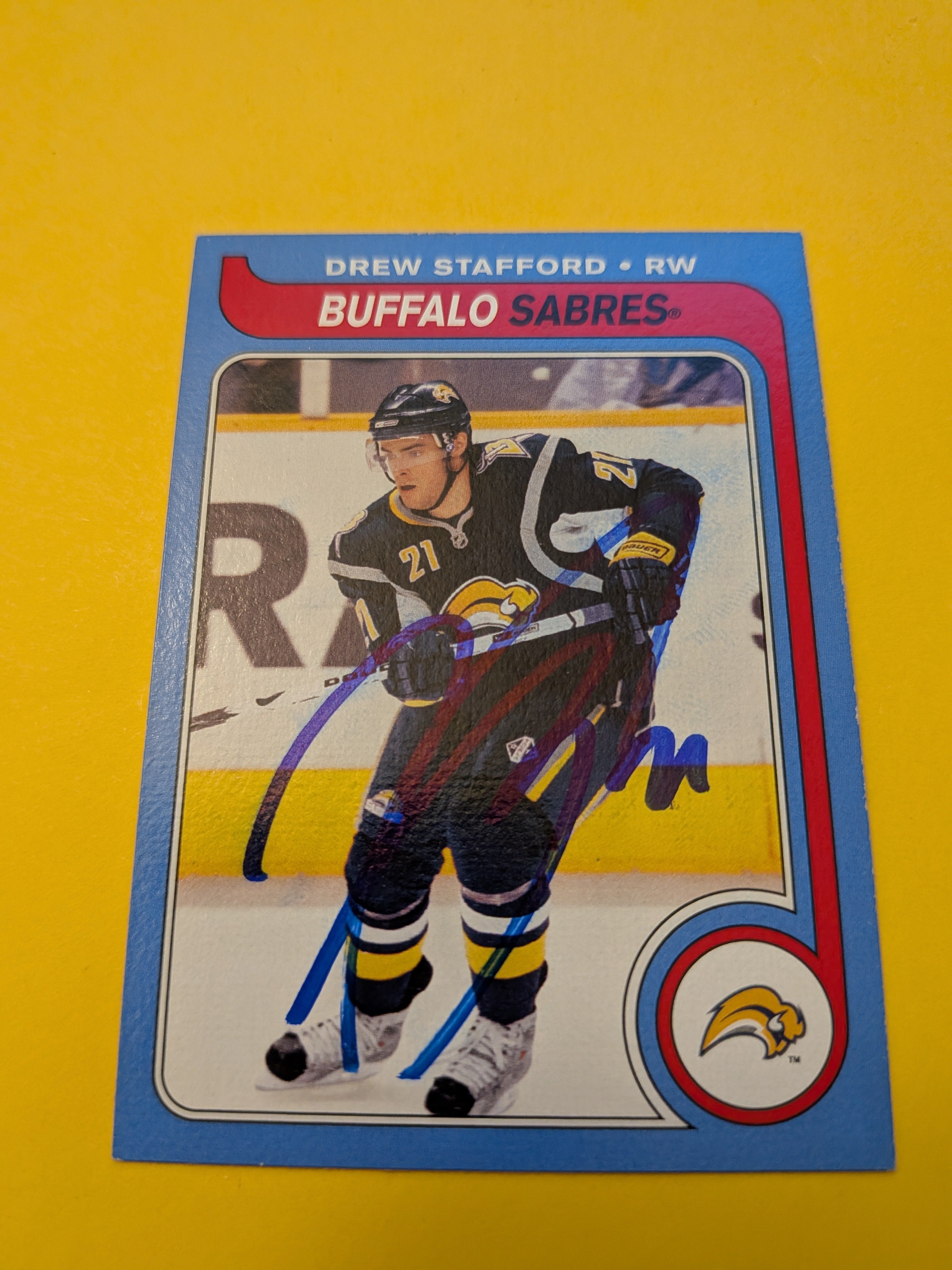 Drew Stafford Signed Buffalo Sabres Card C