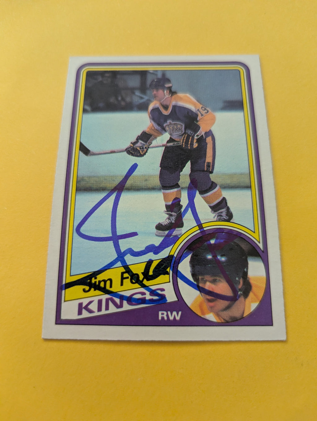 Jim Fox Signed Los Angeles Kings Card