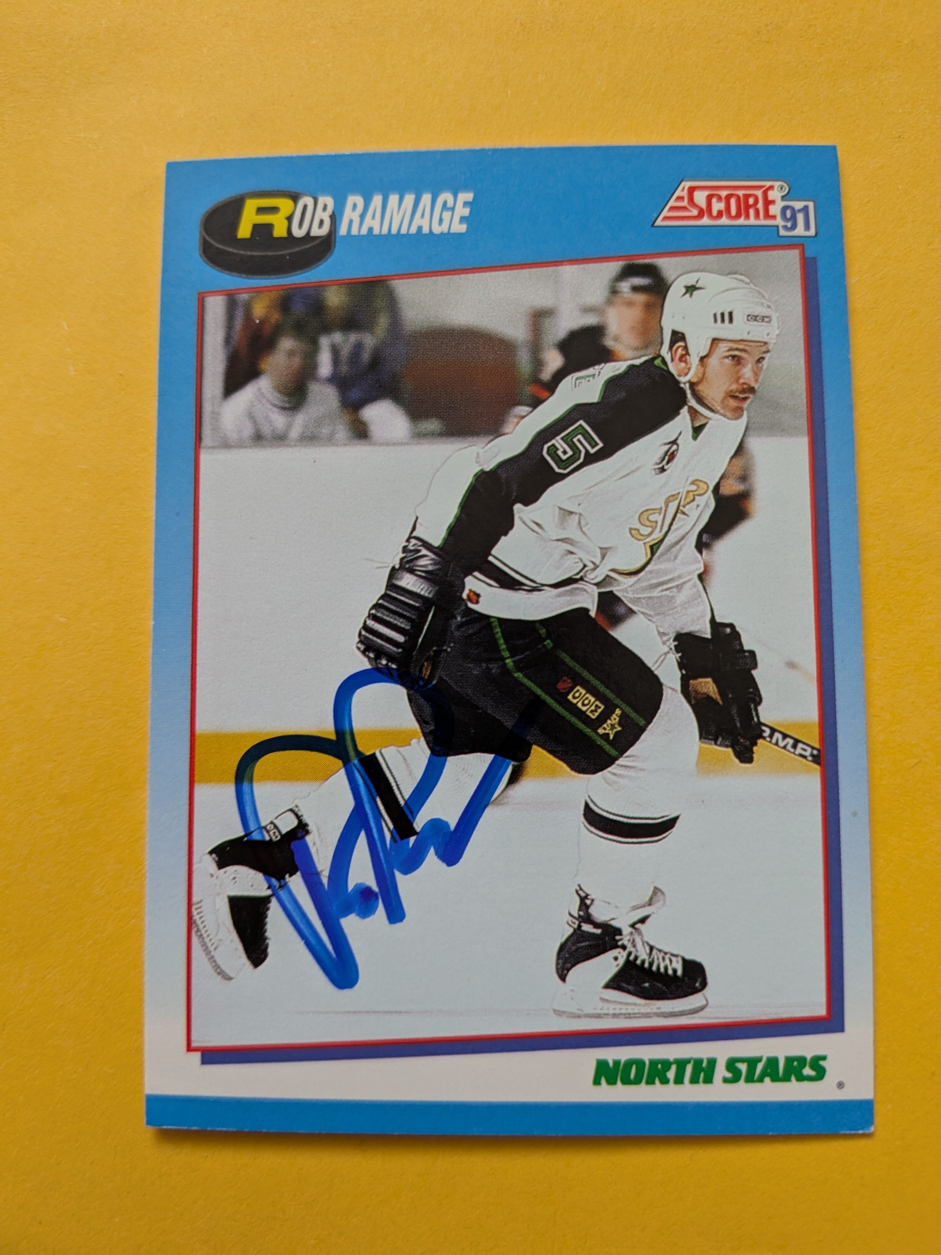 Rob Ramage Signed Minnesota North Stars Card B
