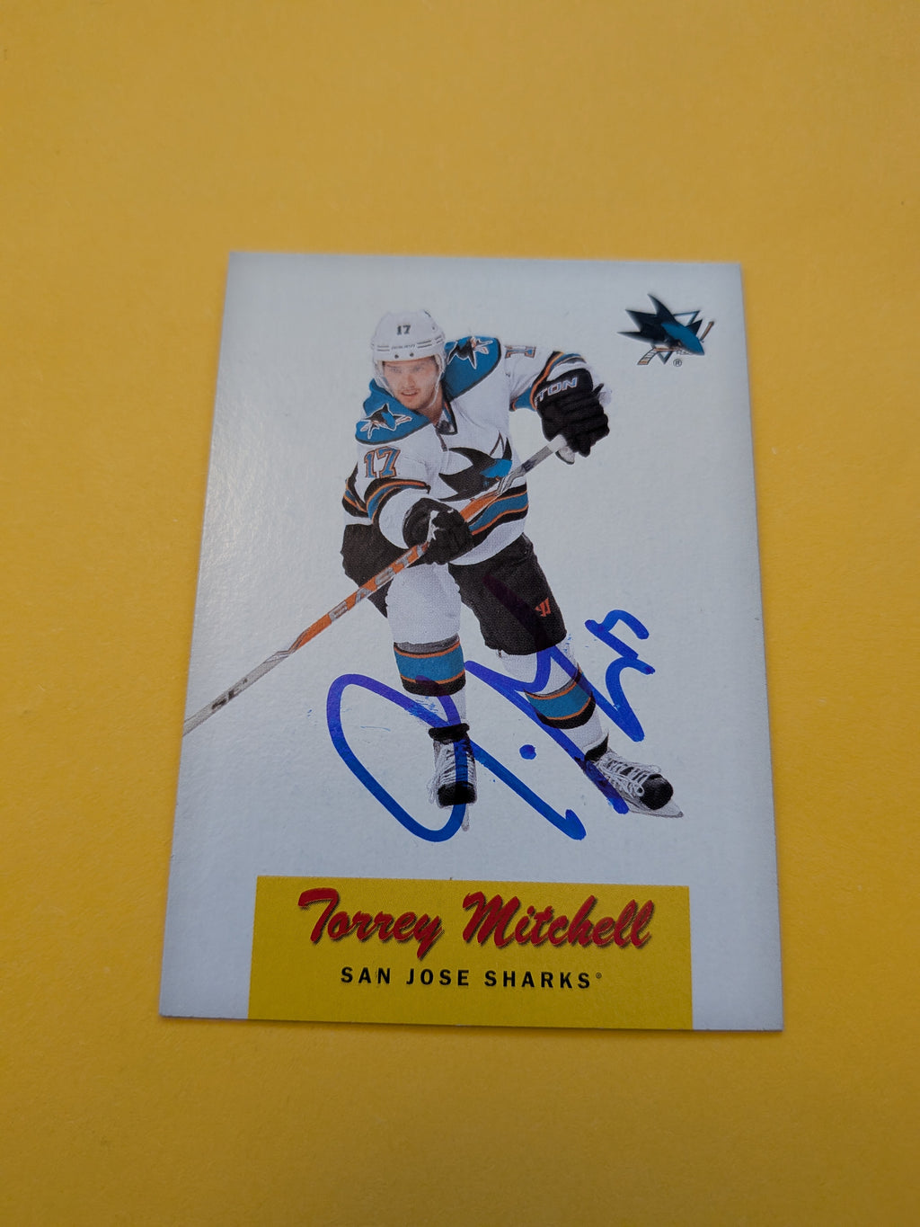 Torrey Mitchell Signed San Jose Sharks Card C