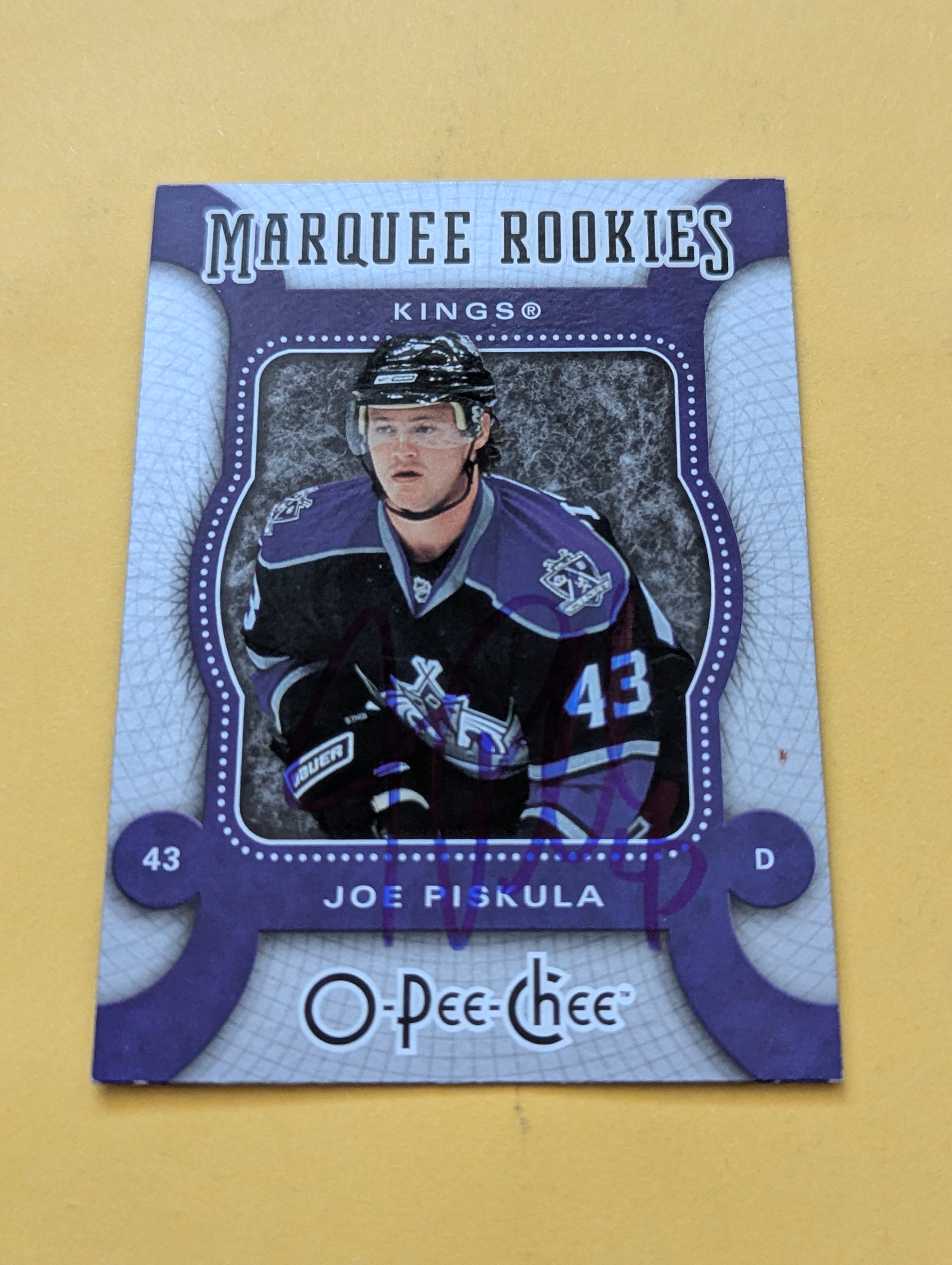 Joe Piskula Signed Los Angeles Kings Rookie Card