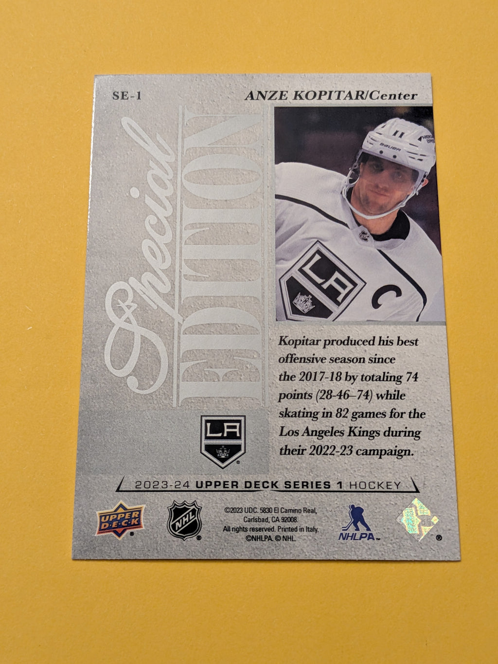 Anze Kopitar 23-24 Upper Deck Special Edition Card