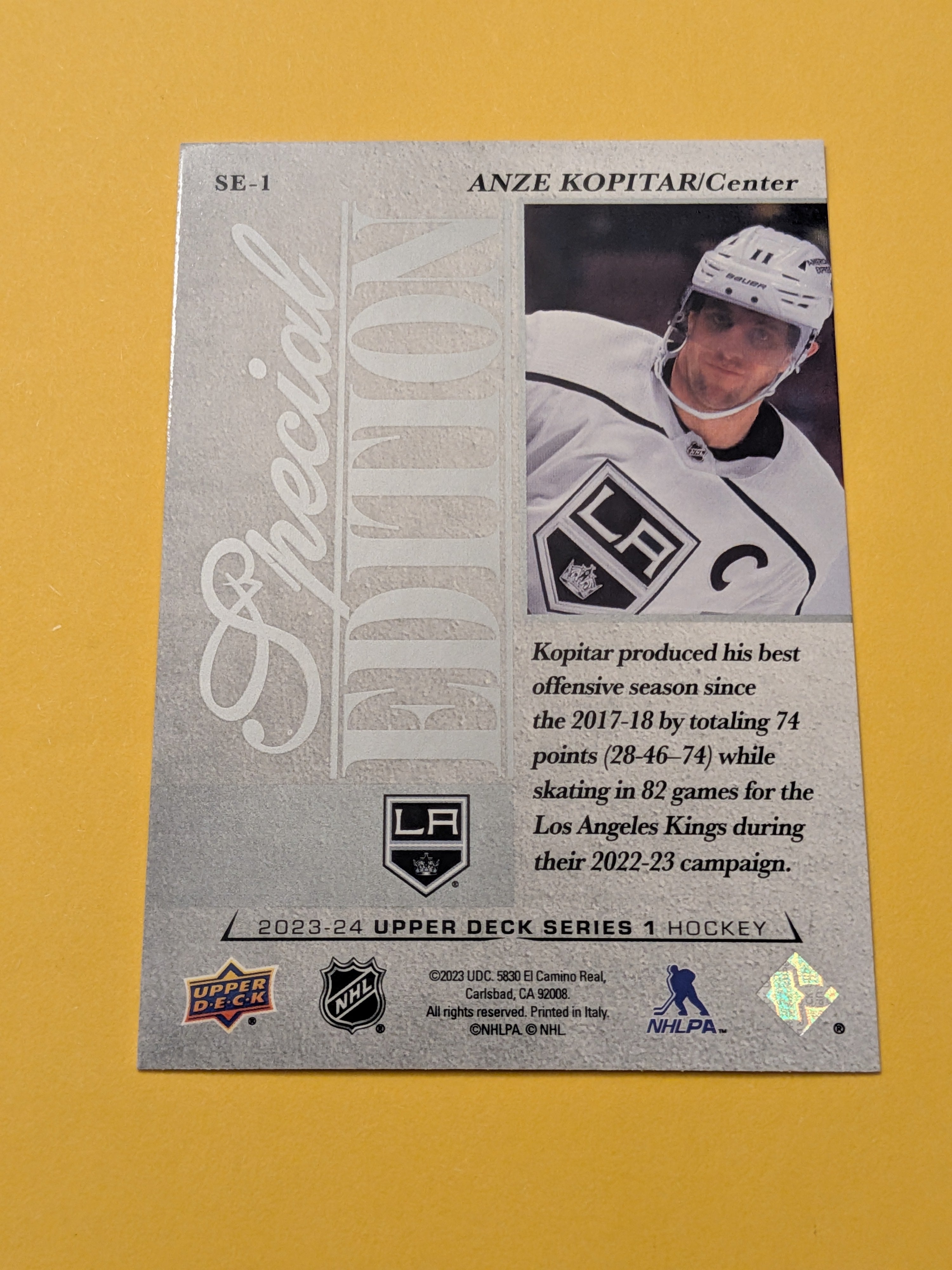 Anze Kopitar 23-24 Upper Deck Special Edition Card