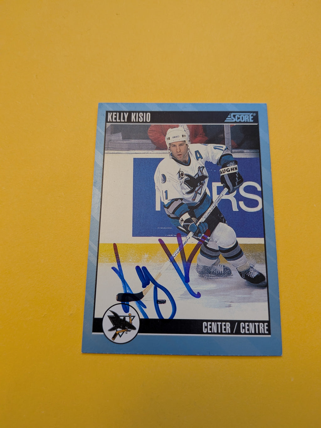 Kelly Kisio Signed San Jose Sharks Card J