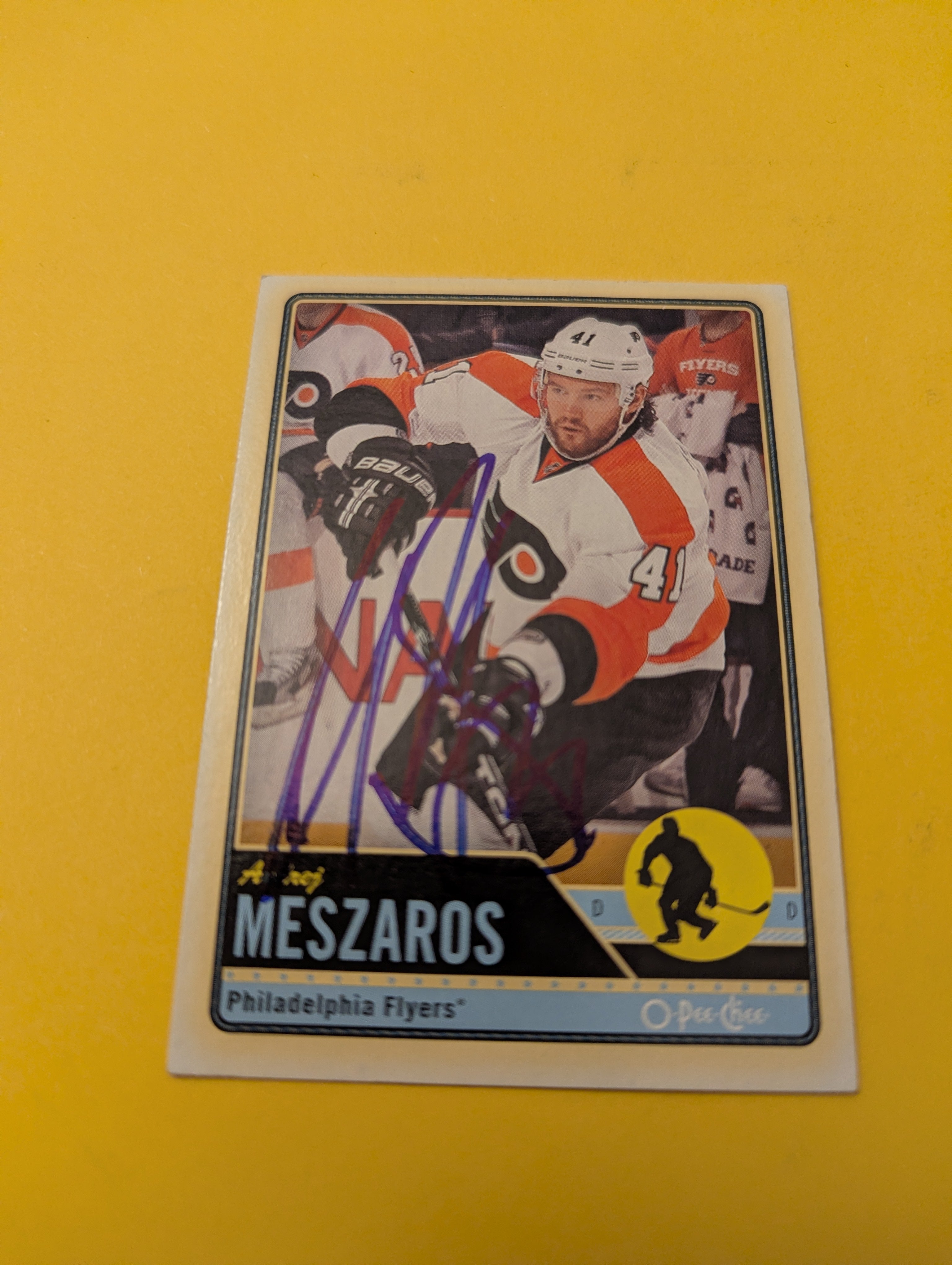 Andrej Meszaros Signed Philadelphia Flyers Card