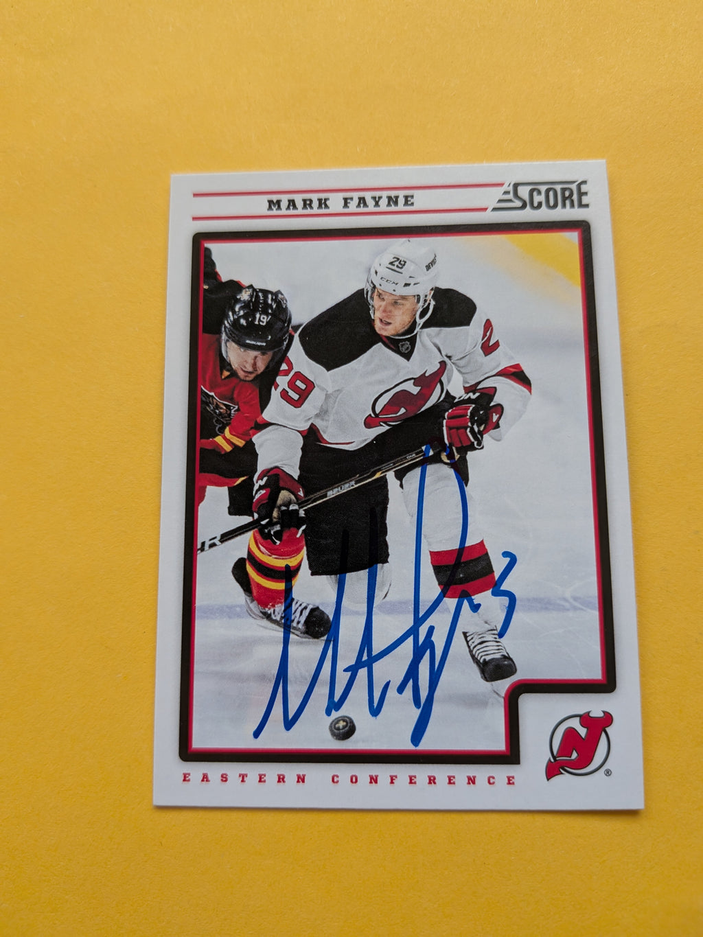 Mark Fayne Signed New Jersey Devils Card A