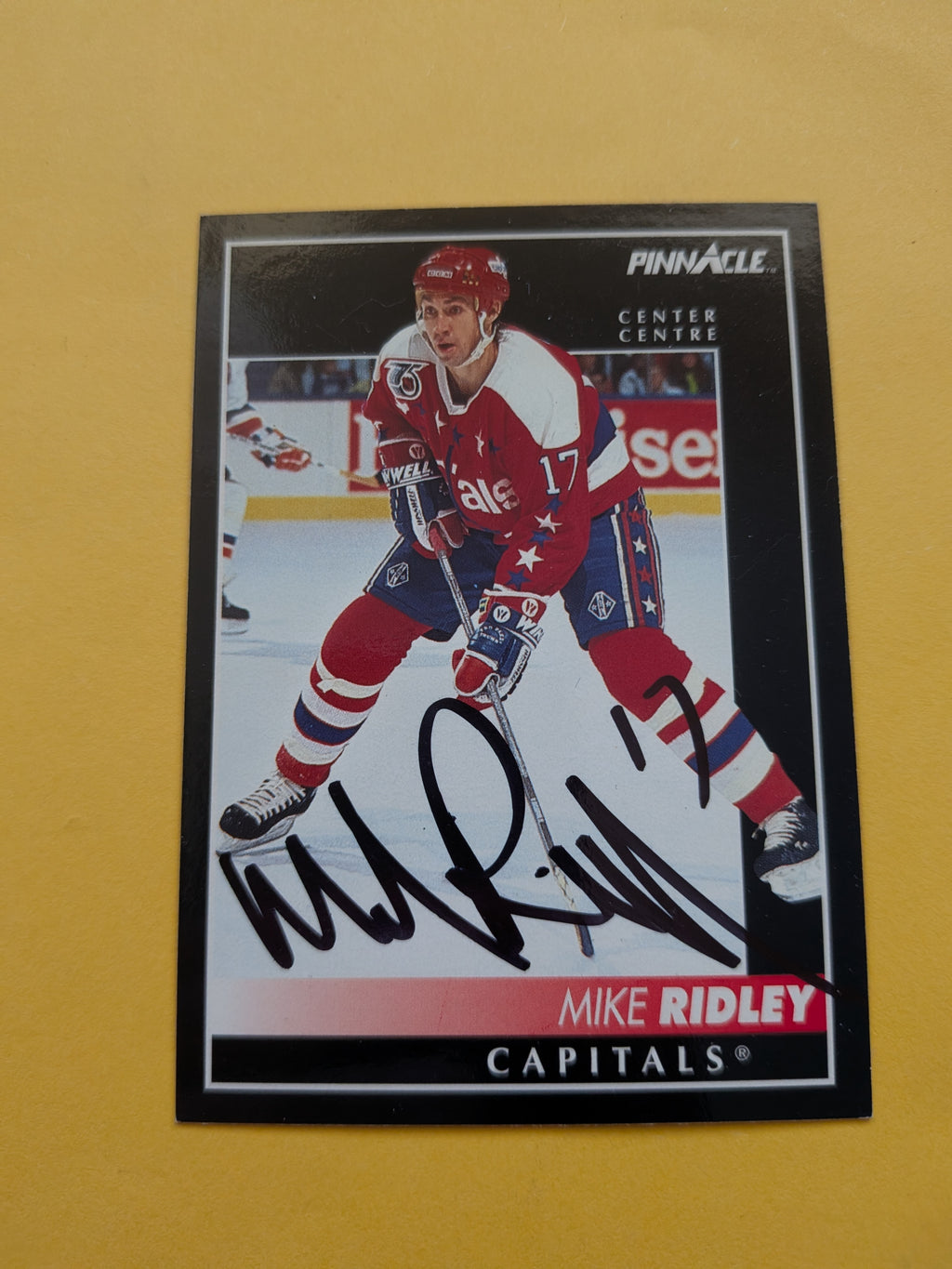 Mike Ridley Signed Washington Capitals Card B