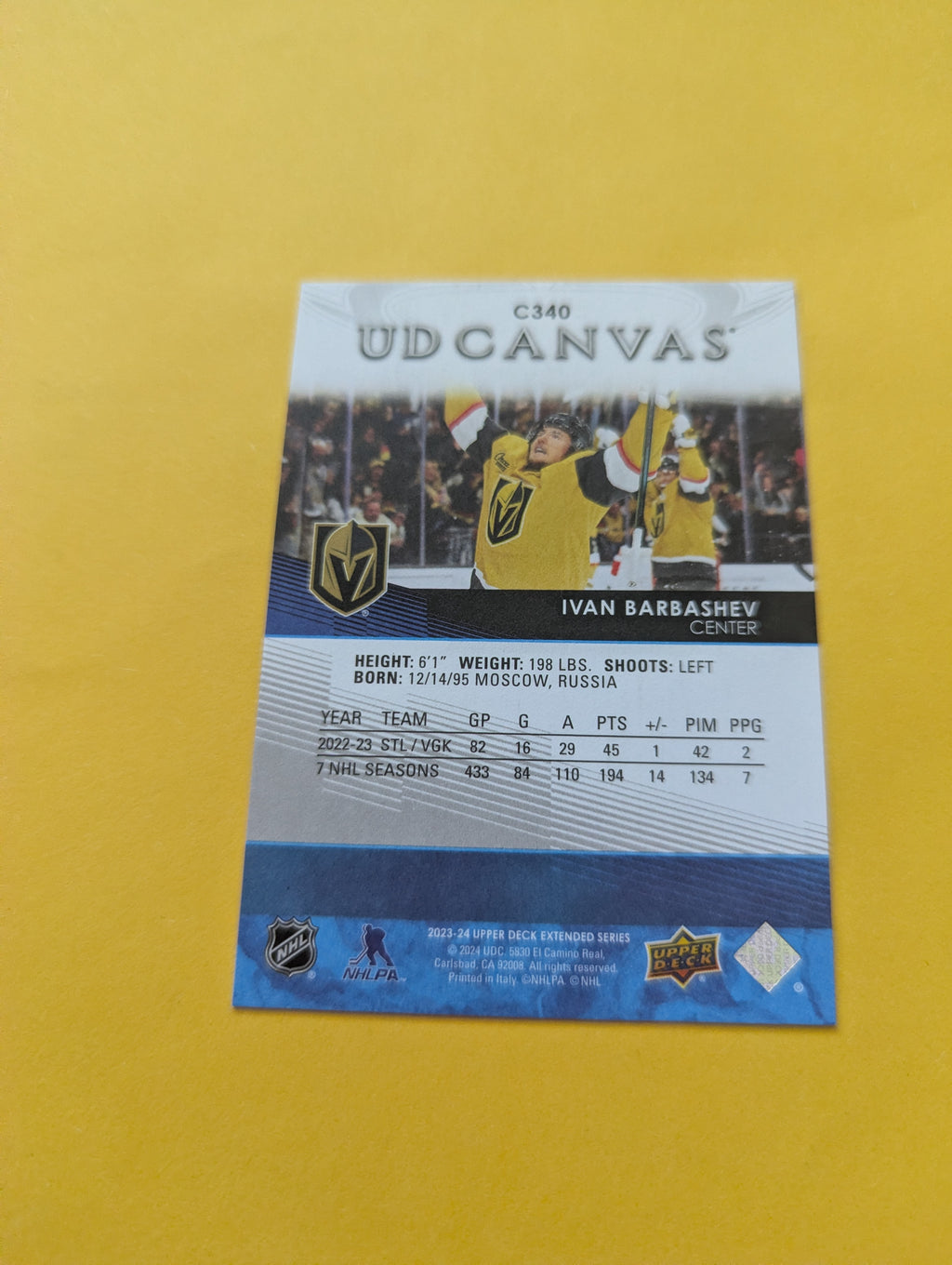 Ivan Barbashev 23-24 Upper Deck UD Canvas Card