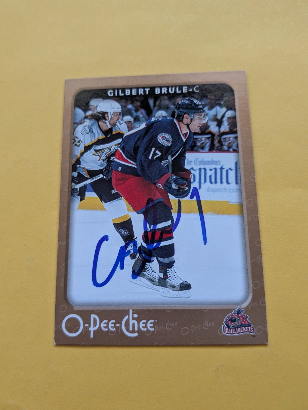 Gilbert Brule Signed Columbus Blue Jackets Card A