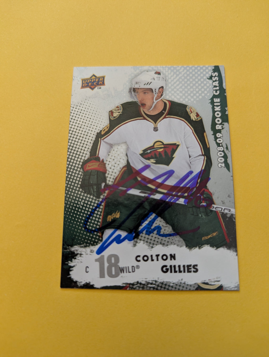 Colton Gillies Signed Minnesota Wild Rookie Card
