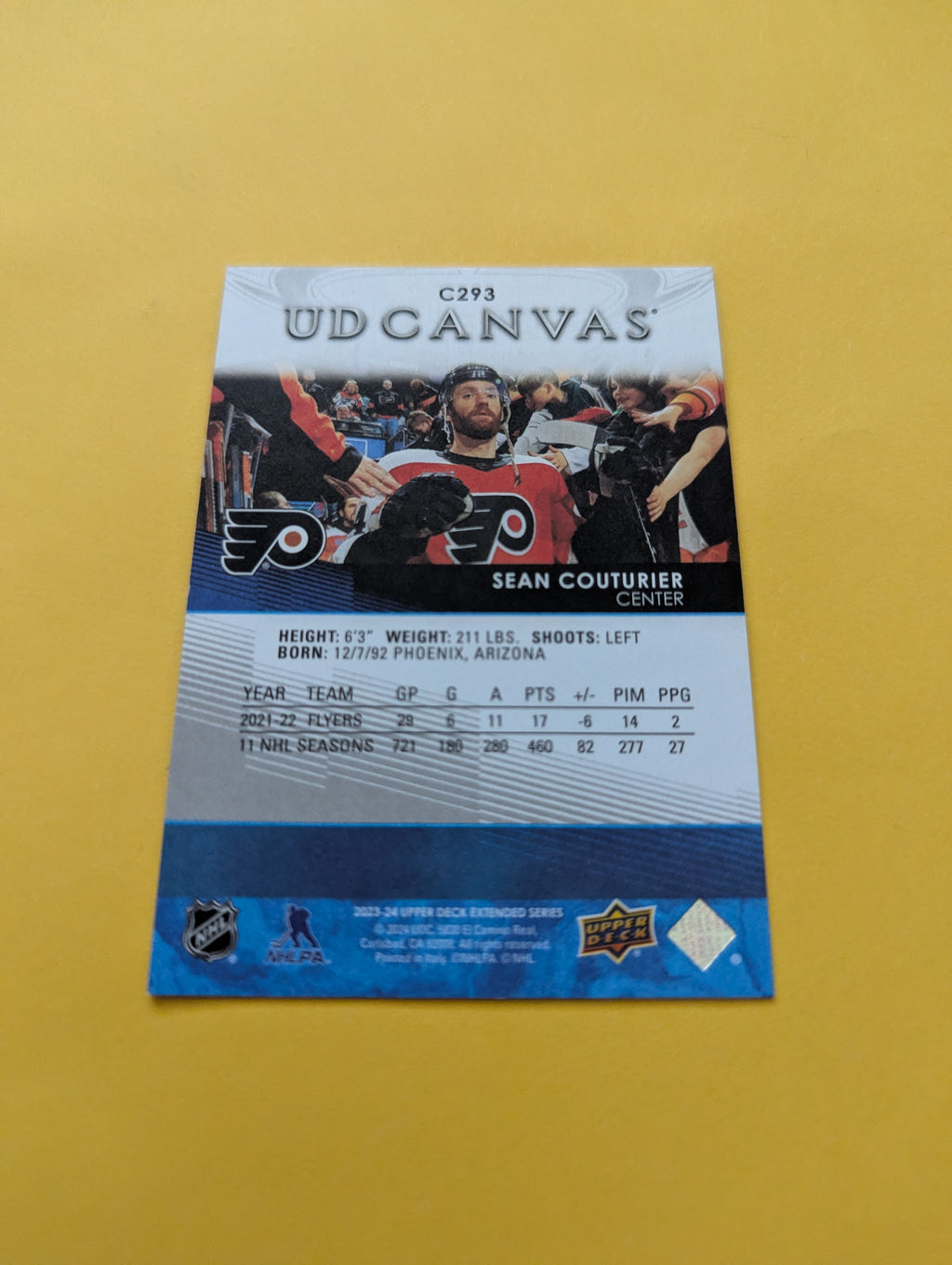Sean Couturier 23-24 Upper Deck UD Canvas Card