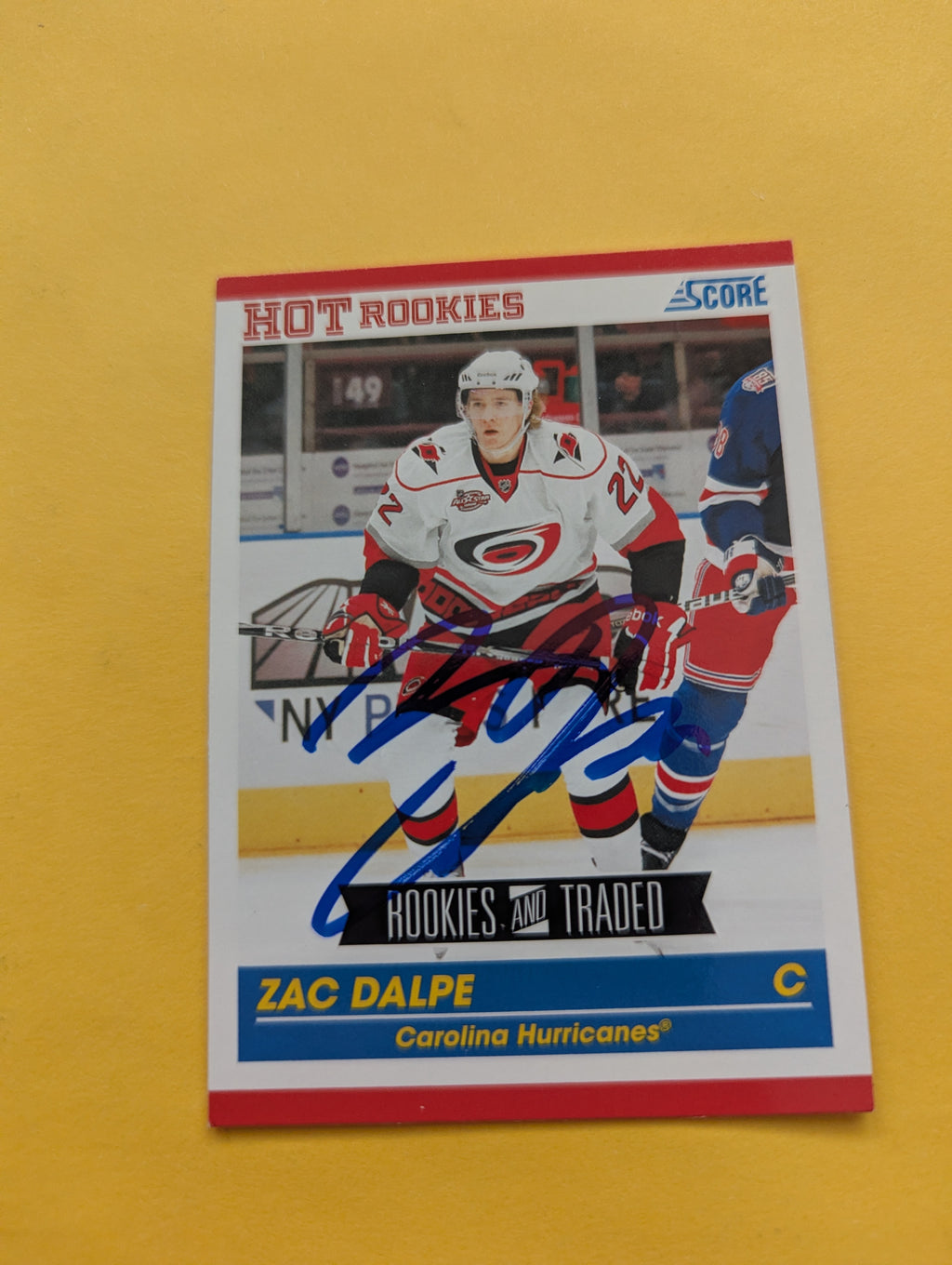 Zac Dalpe Signed Carolina Hurricanes Rookie Card A