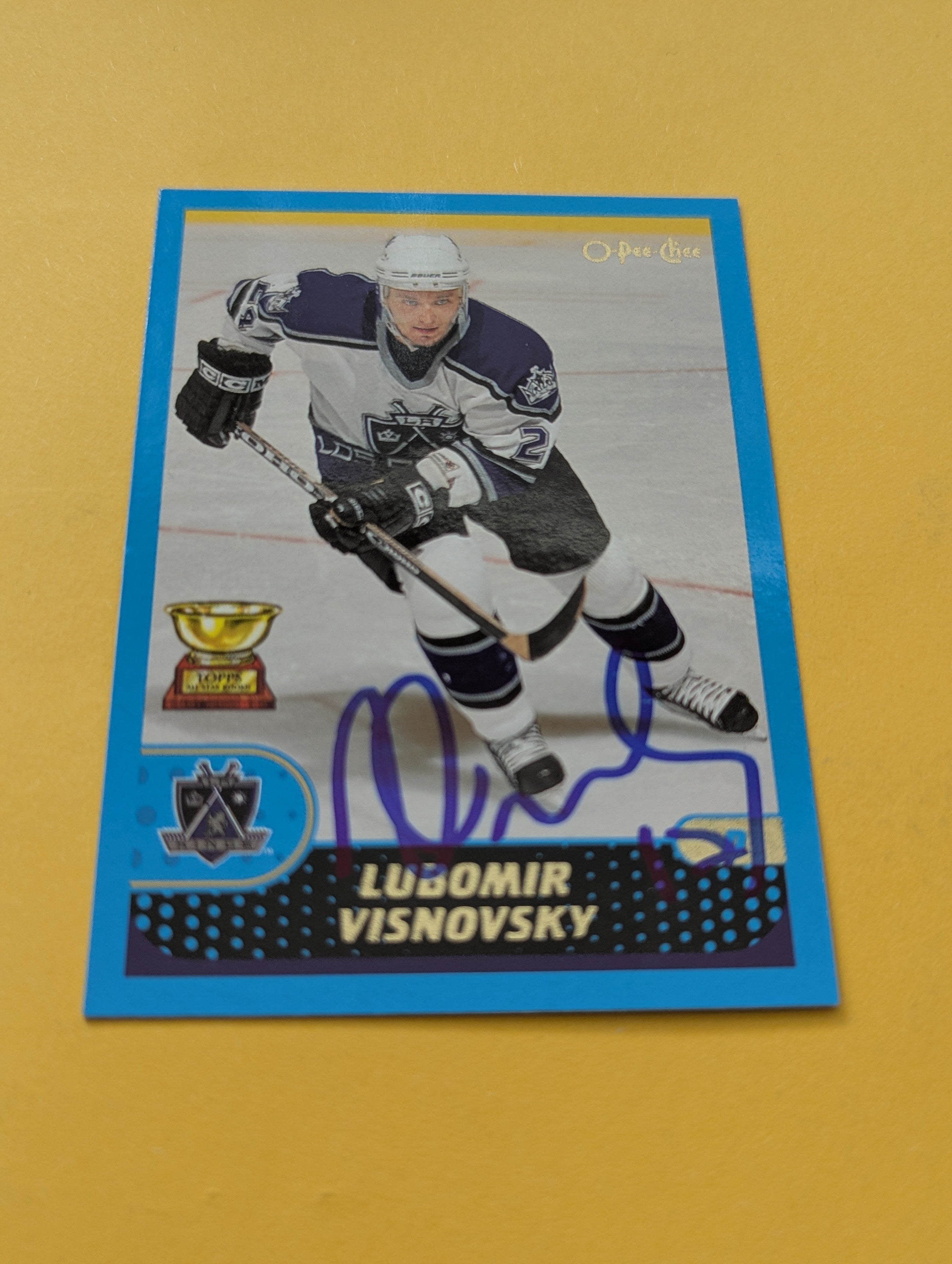 Lubomir Visnovsky Signed Los Angeles Kings Card