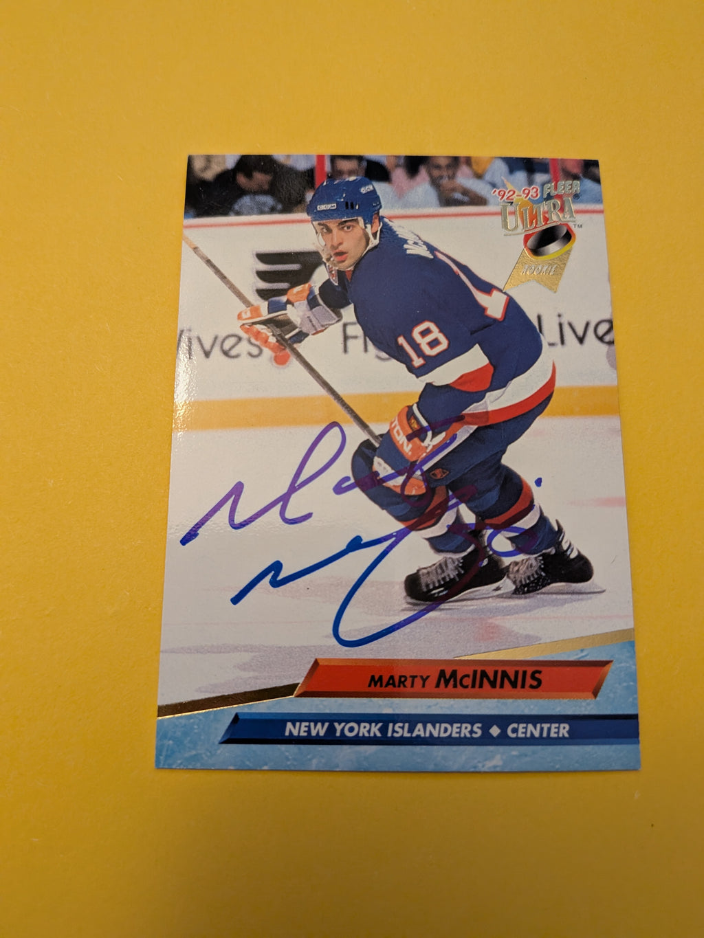 Marty McInnis Signed New York Islanders Card C