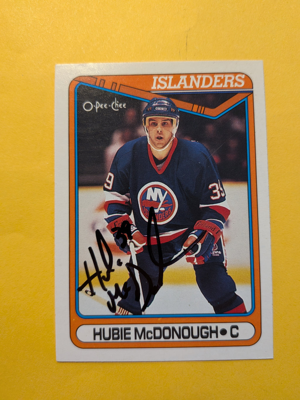 Hubie McDonough Signed New York Islanders Card A