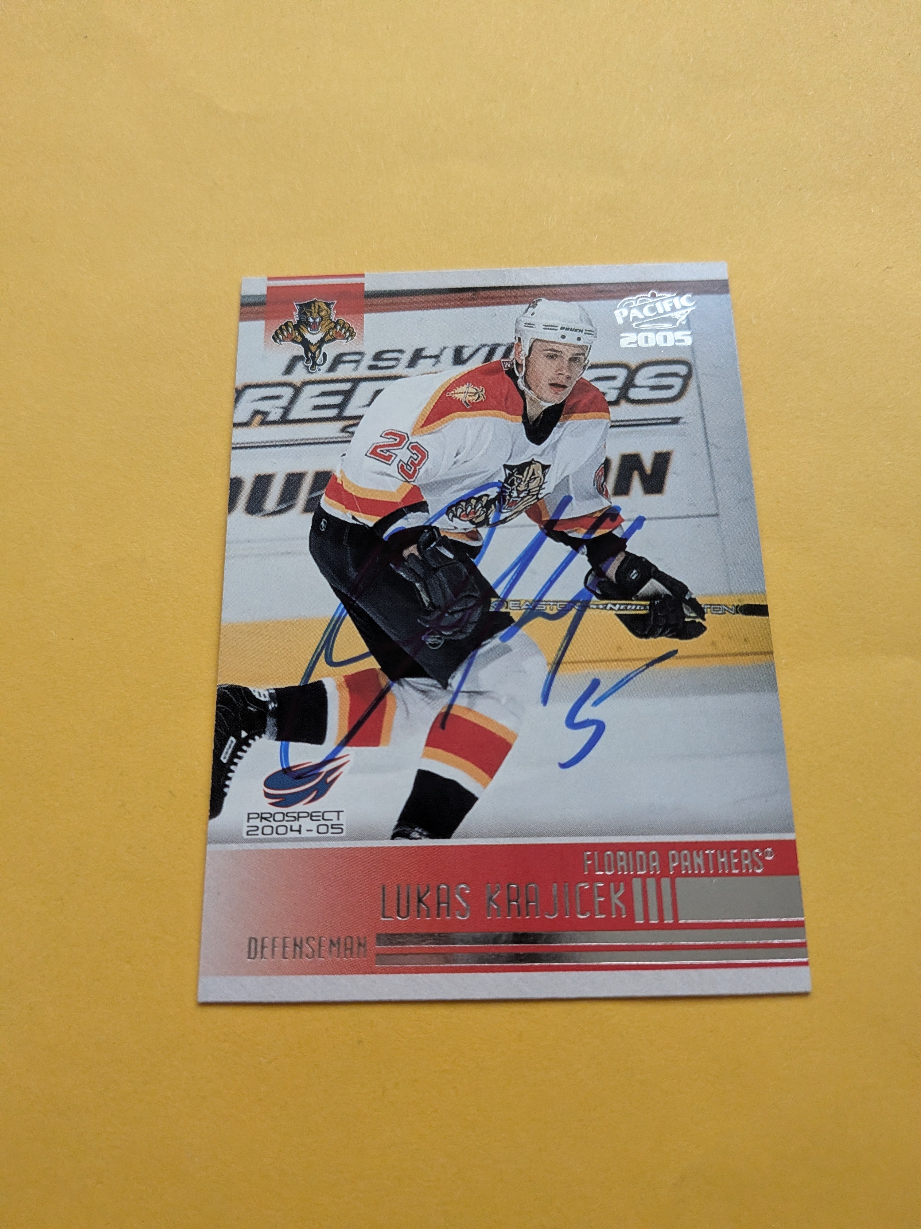 Lukas Krajicek Signed Florida Panthers Card C