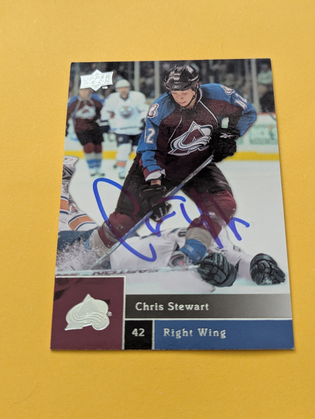 Chris Stewart Signed Colorado Avalanche Card