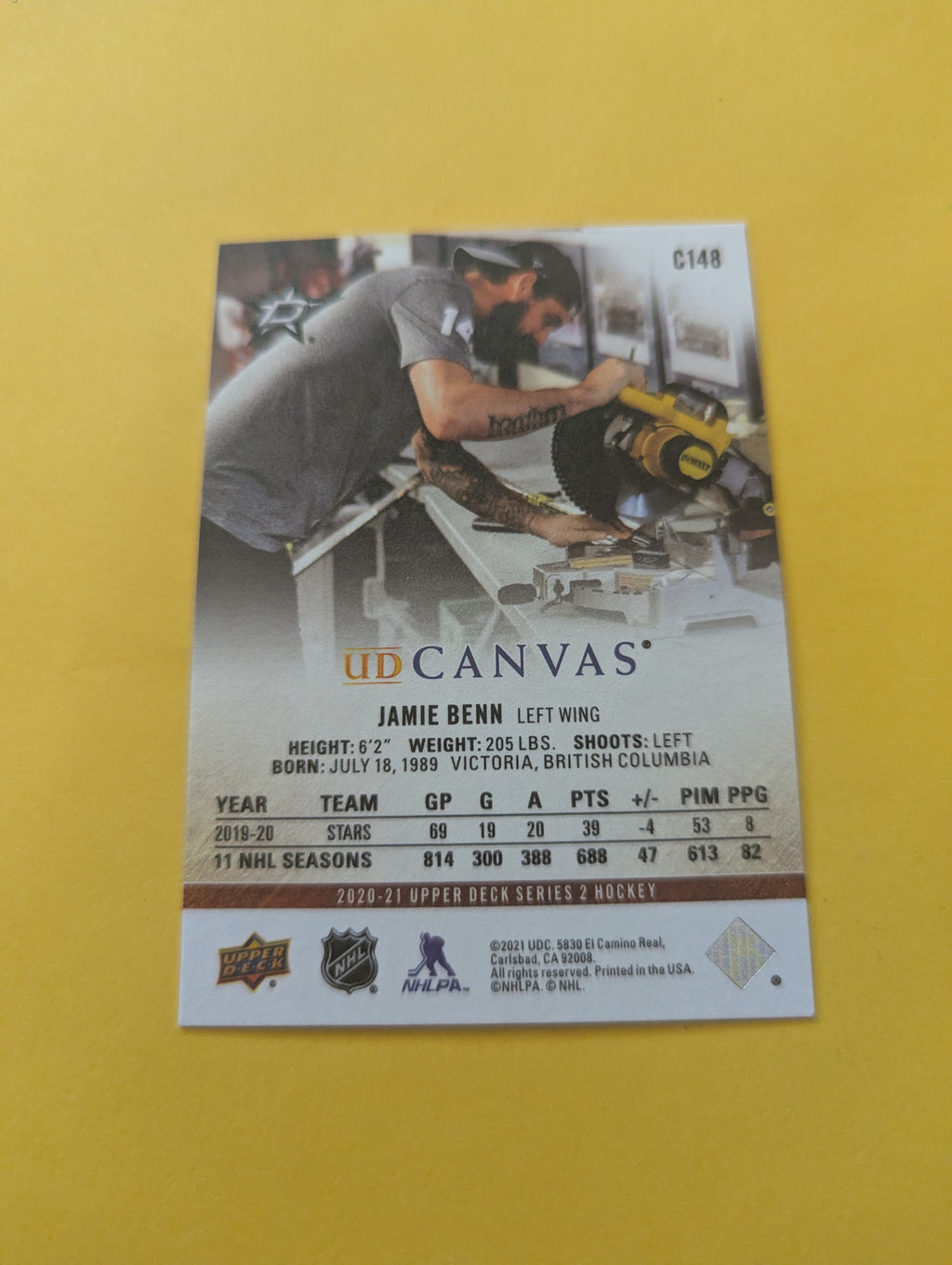 Jamie Benn 20-21 Upper Deck UD Canvas Card