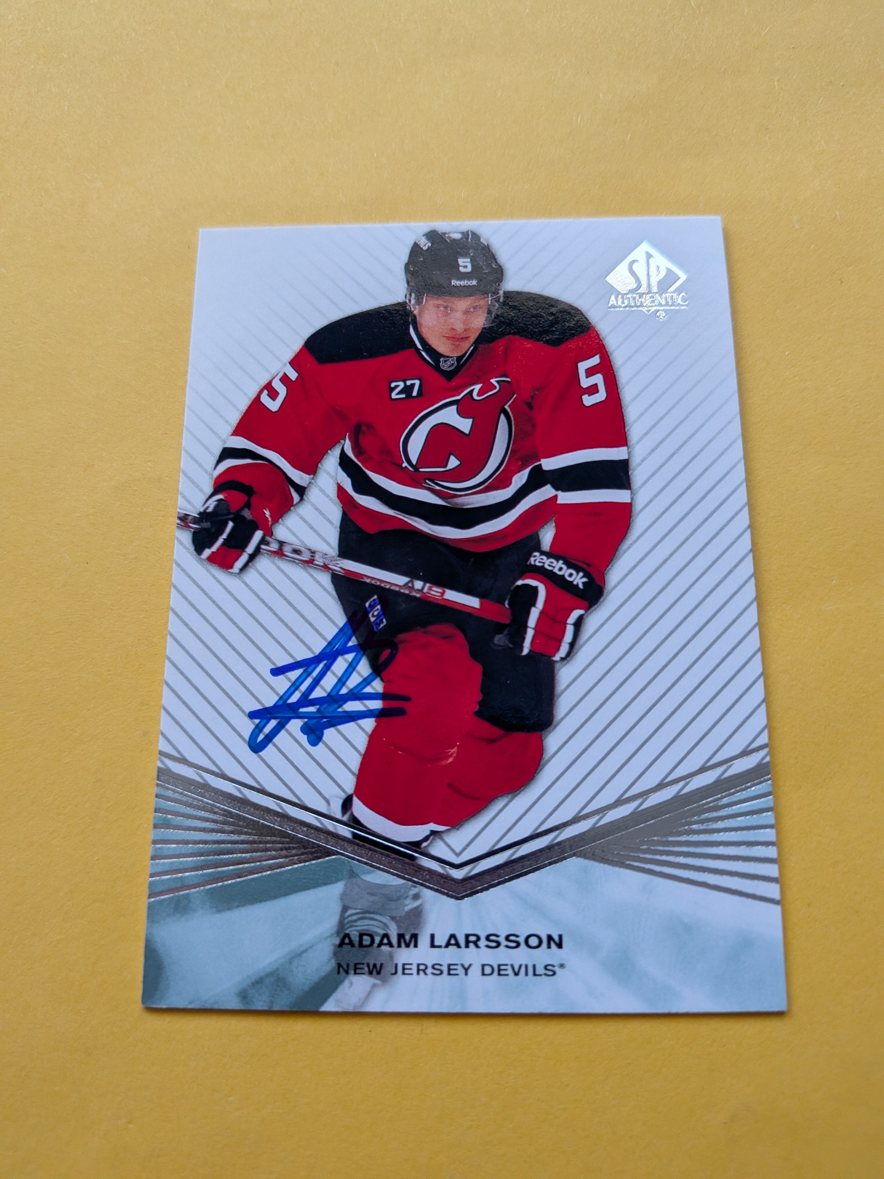 Adam Larsson Signed New Jersey Devils Card E