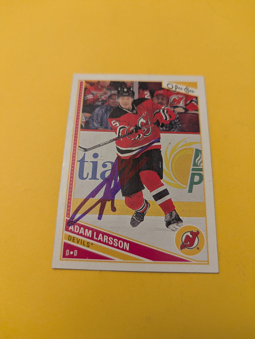 Adam Larsson Signed New Jersey Devils Card