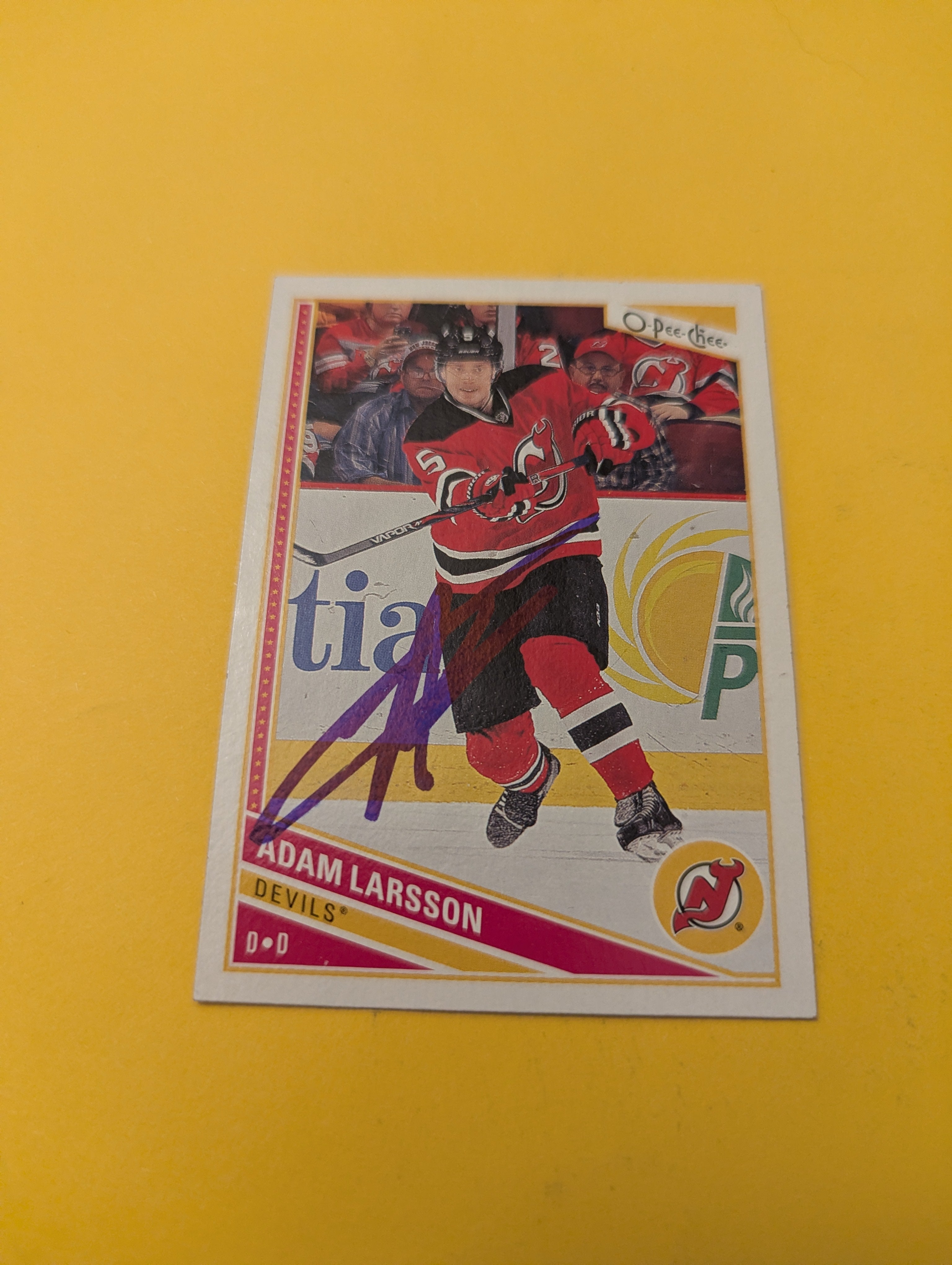 Adam Larsson Signed New Jersey Devils Card