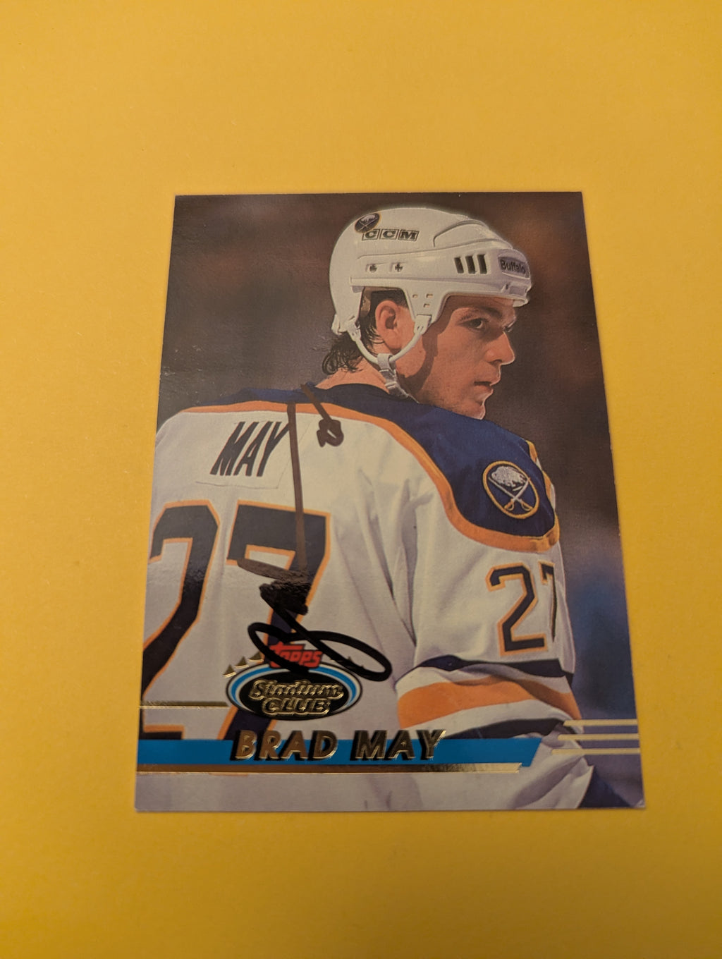 Brad May Signed Buffalo Sabres Card