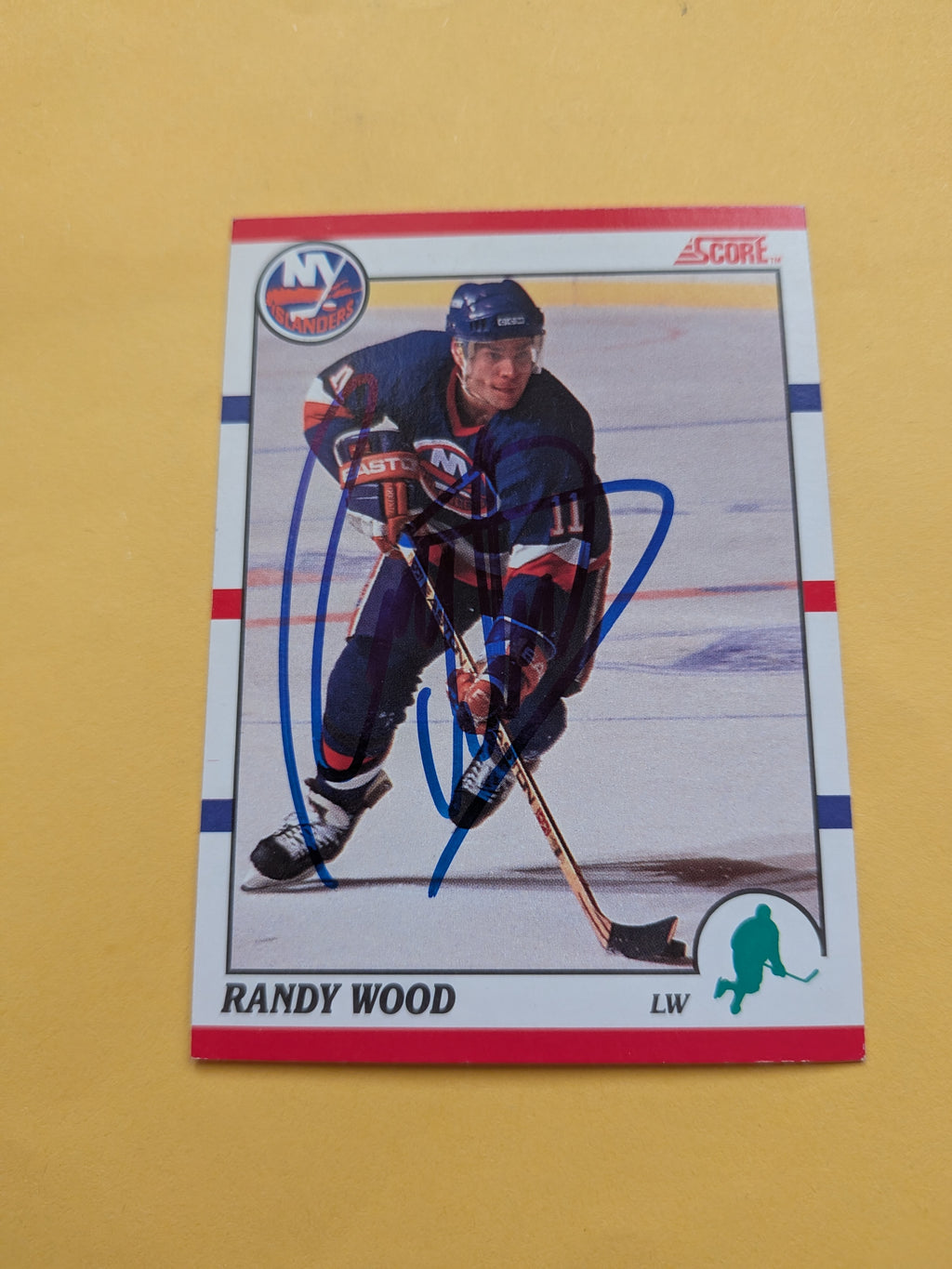 Randy Wood Signed New York Islanders Card B