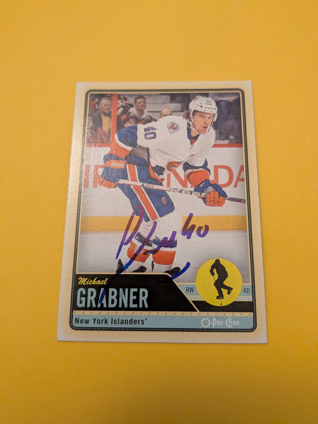 Michael Grabner Signed New York Islanders Card E