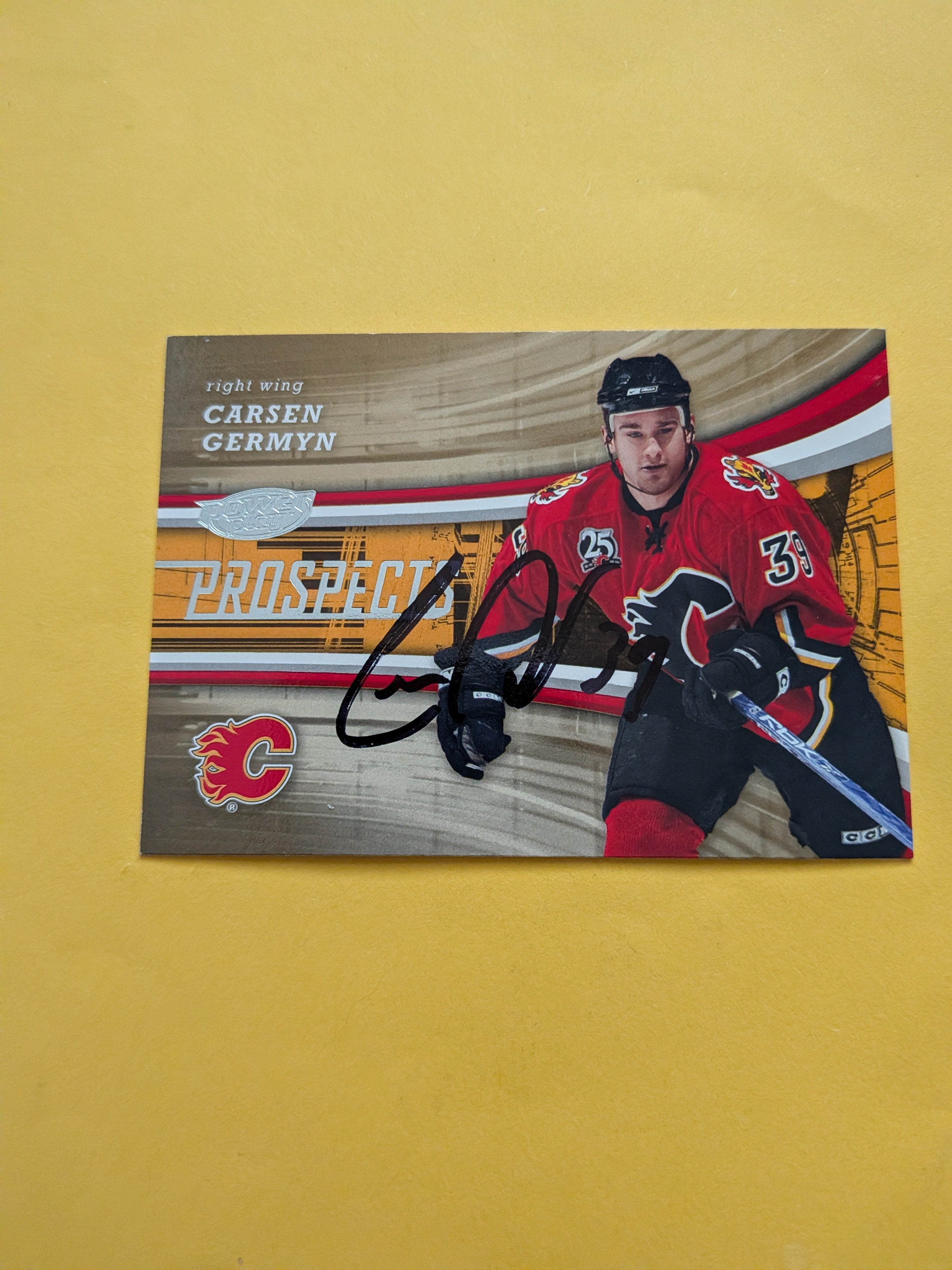 Carsen Germyn Signed Calgary Flames Card