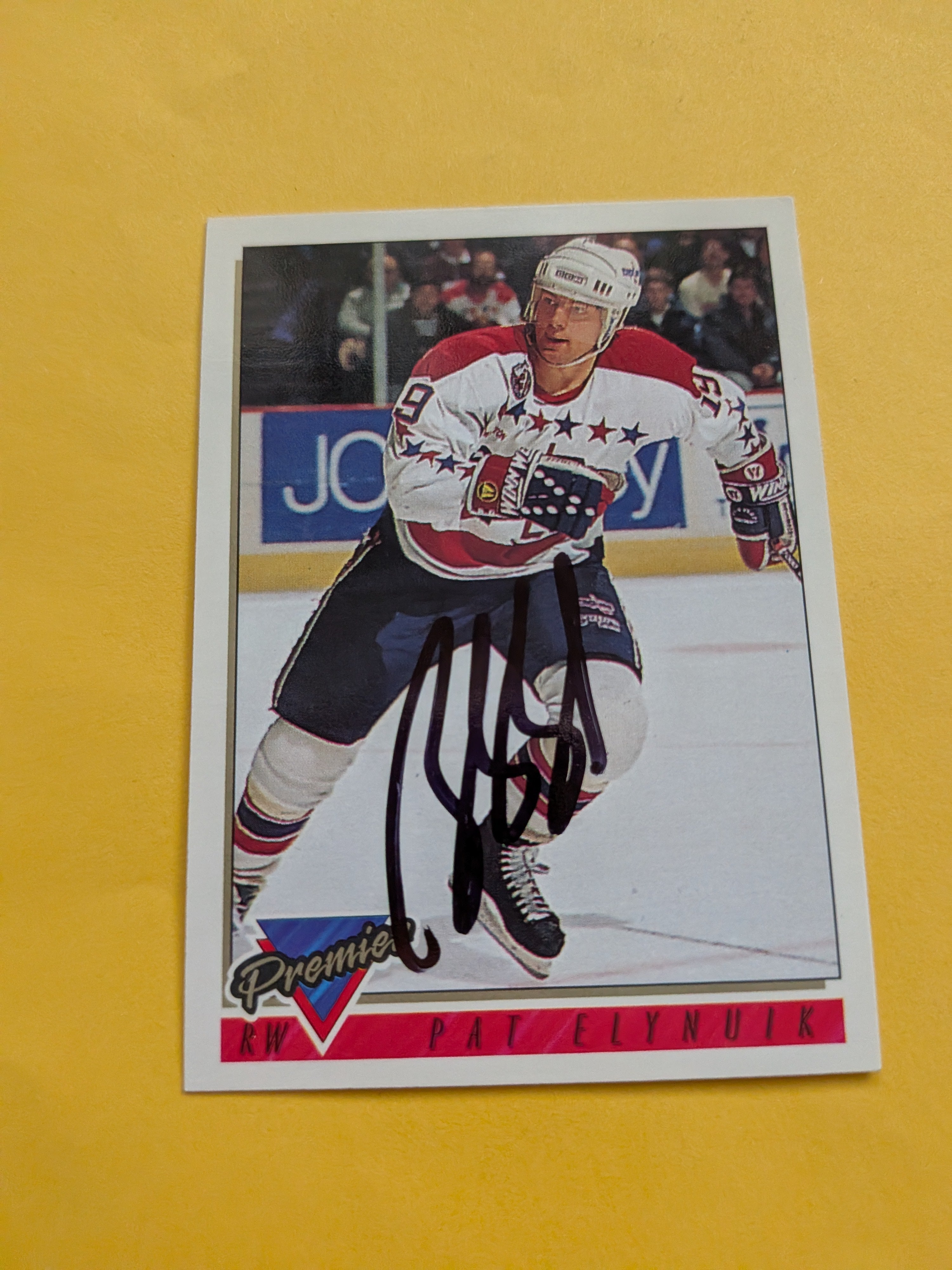 Pat Elynuik Signed Washington Capitals Card B